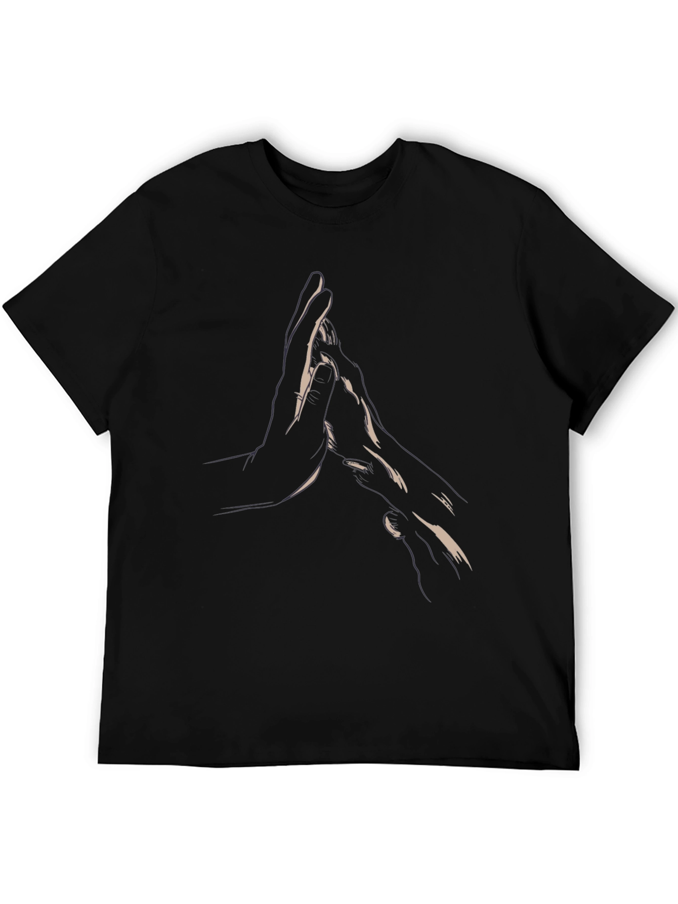 Minimalist Hands Graphic Black Tee