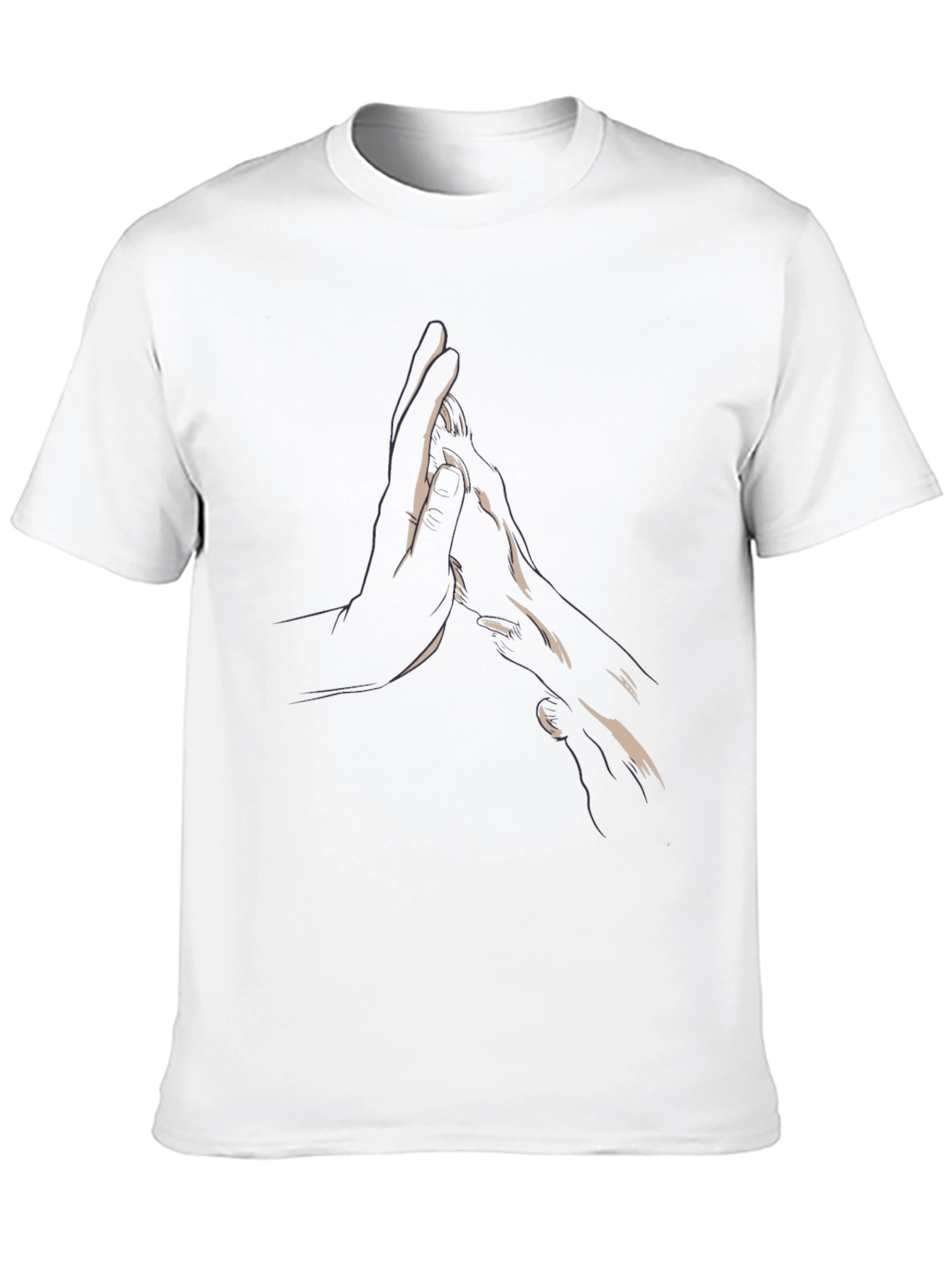 Minimalist Hands Graphic Black Tee