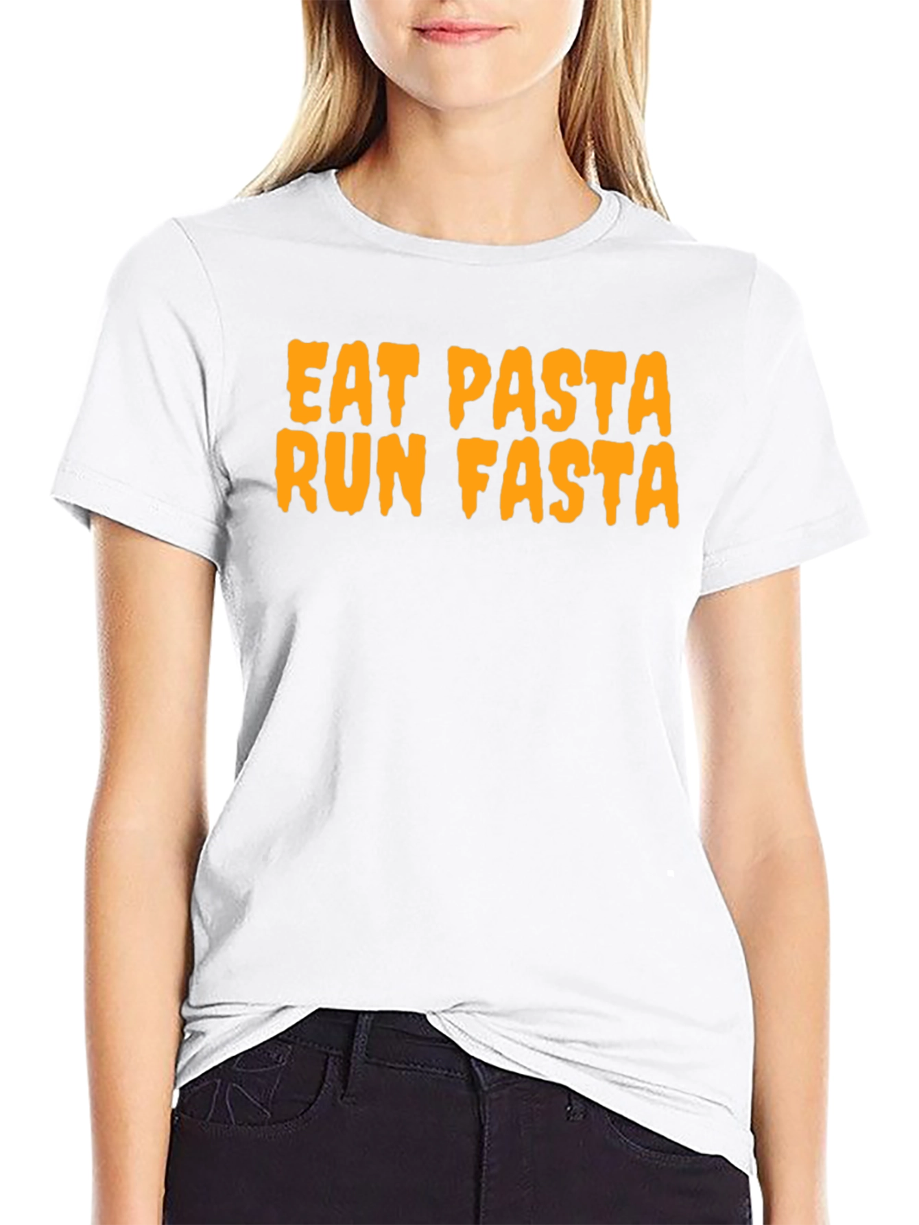 Eat Pasta Run Fasta Graphic T-Shirt