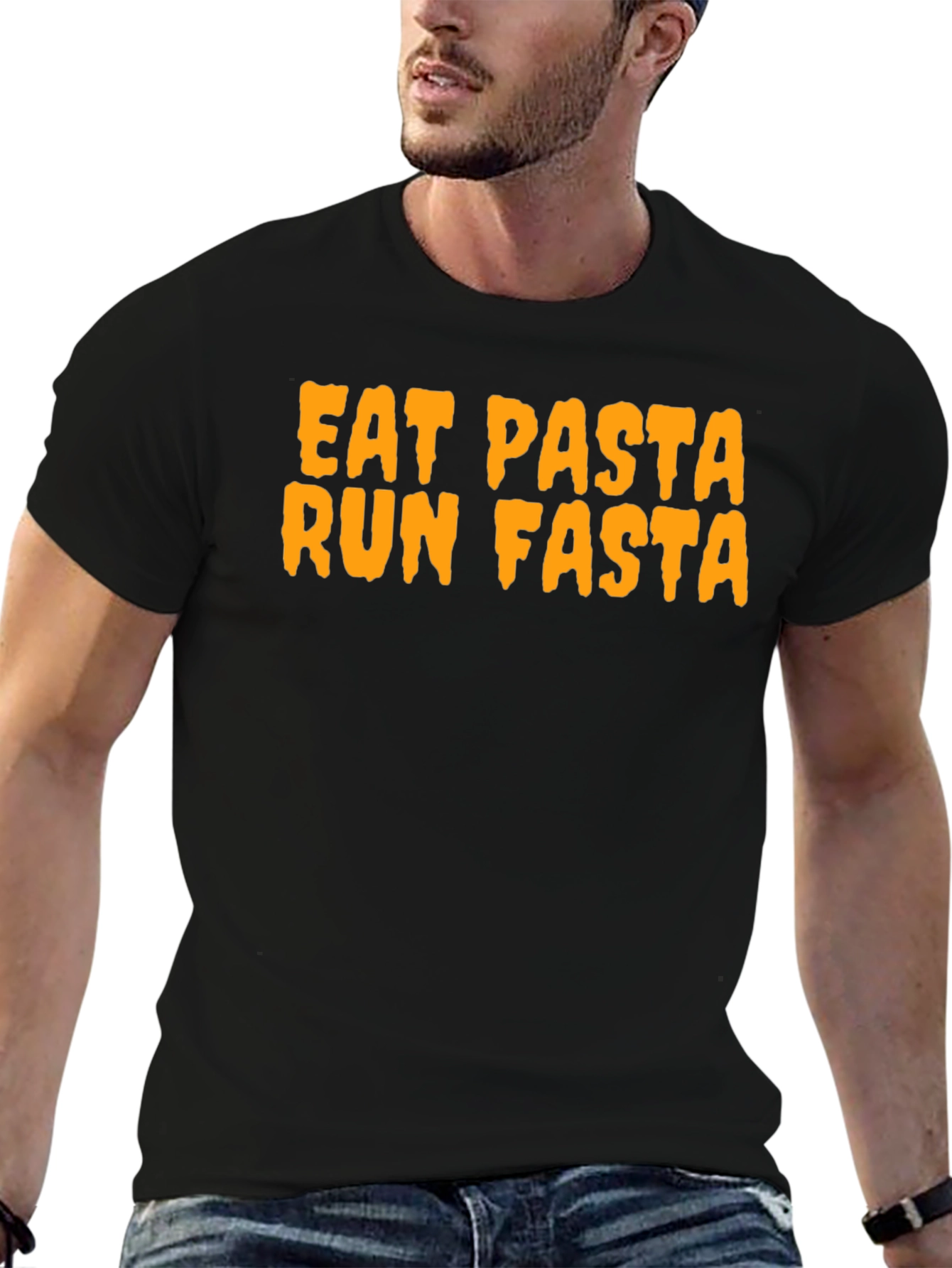 Eat Pasta Run Fasta Graphic T-Shirt