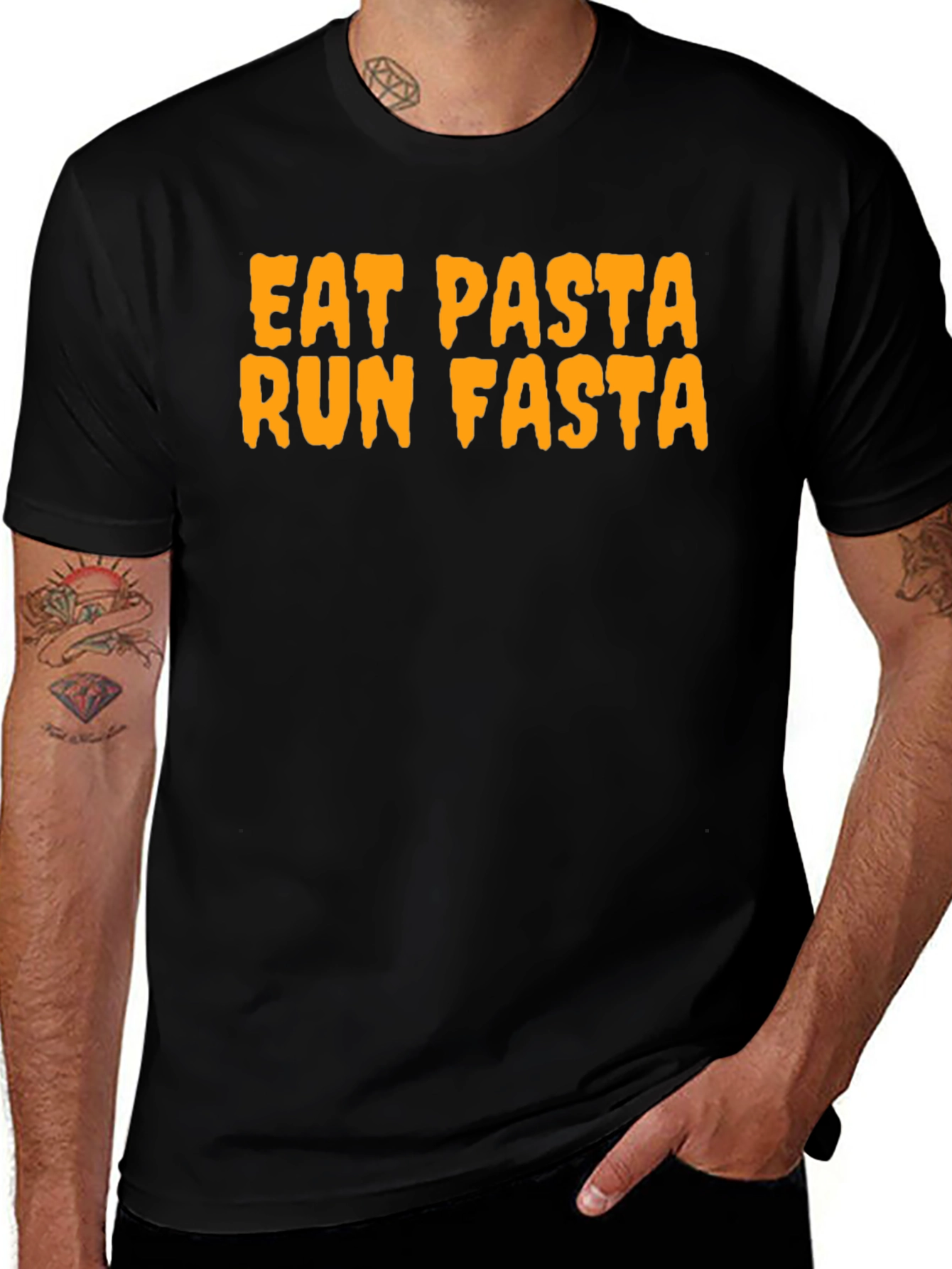 Eat Pasta Run Fasta Graphic T-Shirt