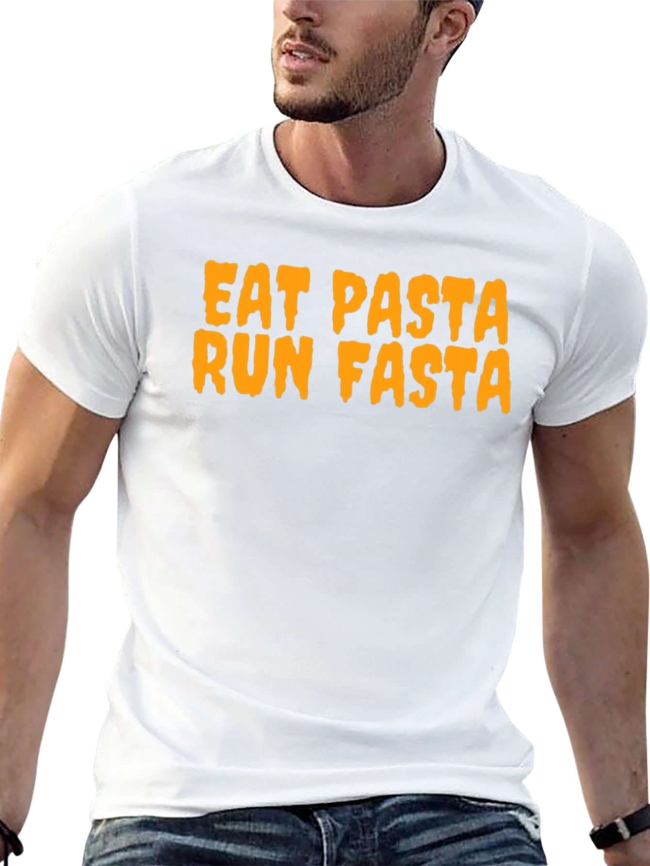 Eat Pasta Run Fasta Graphic T-Shirt