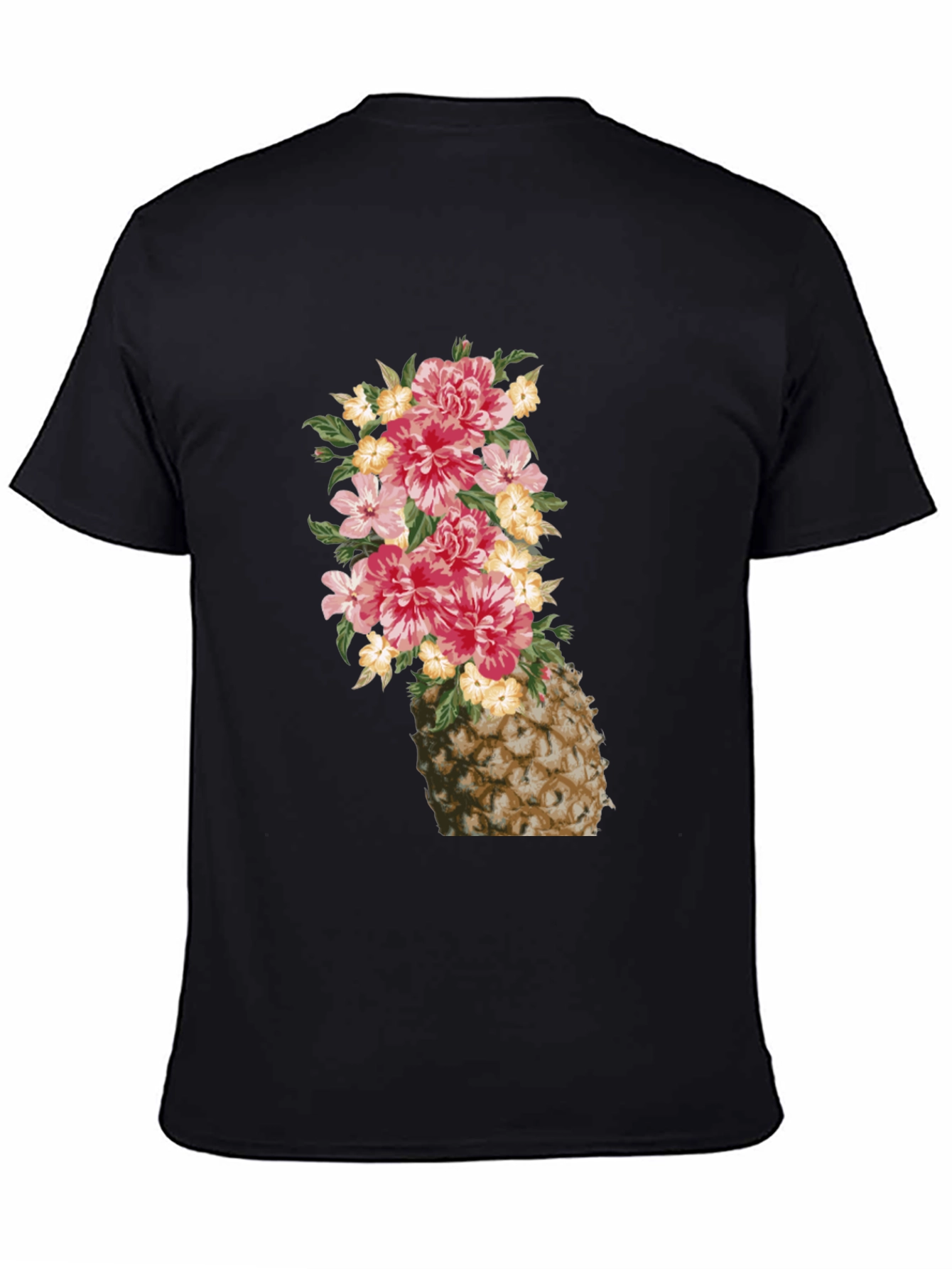 Floral Pineapple Graphic Tee - Trendy Summer Style