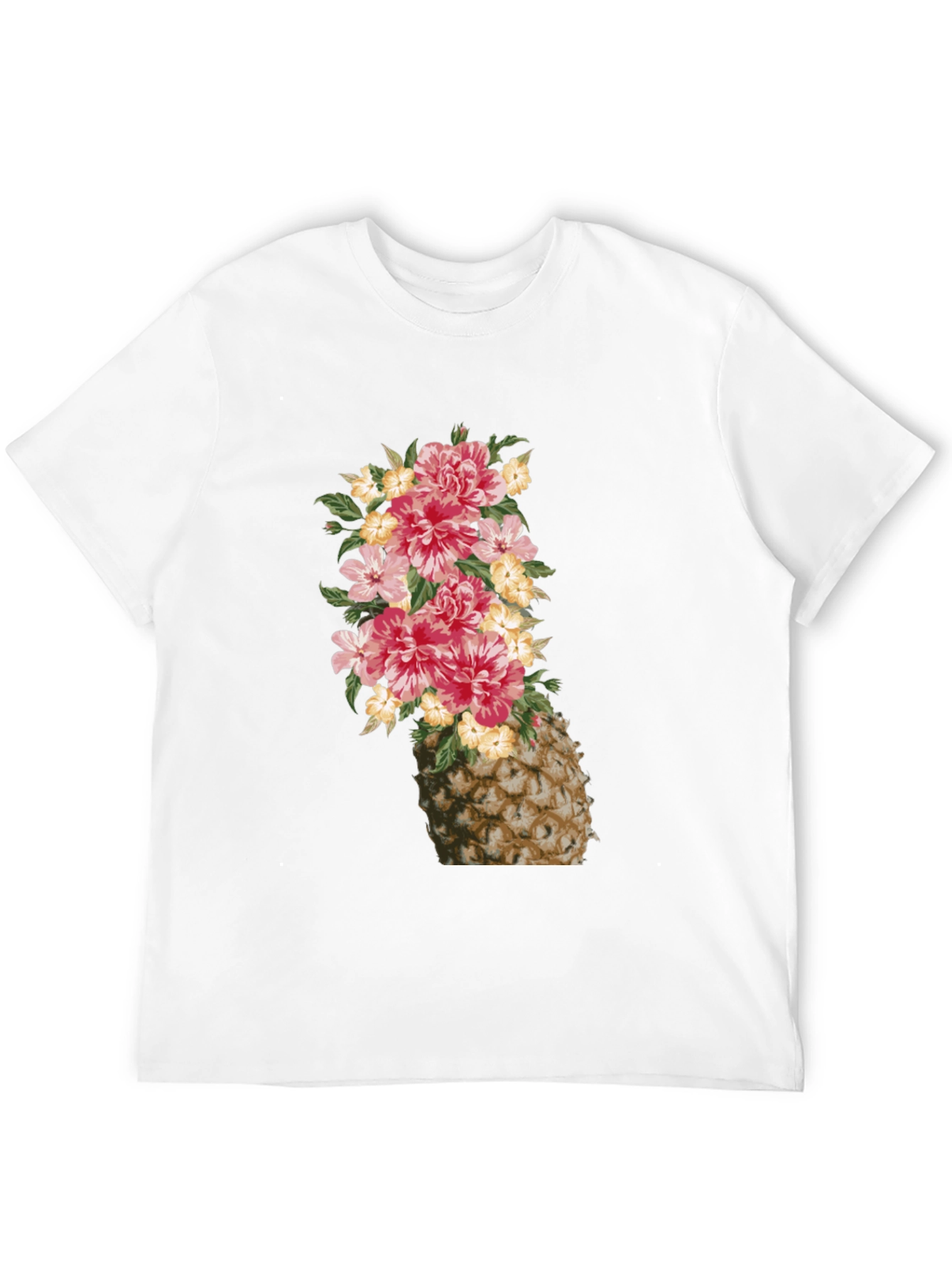 Floral Pineapple Graphic Tee - Trendy Summer Style