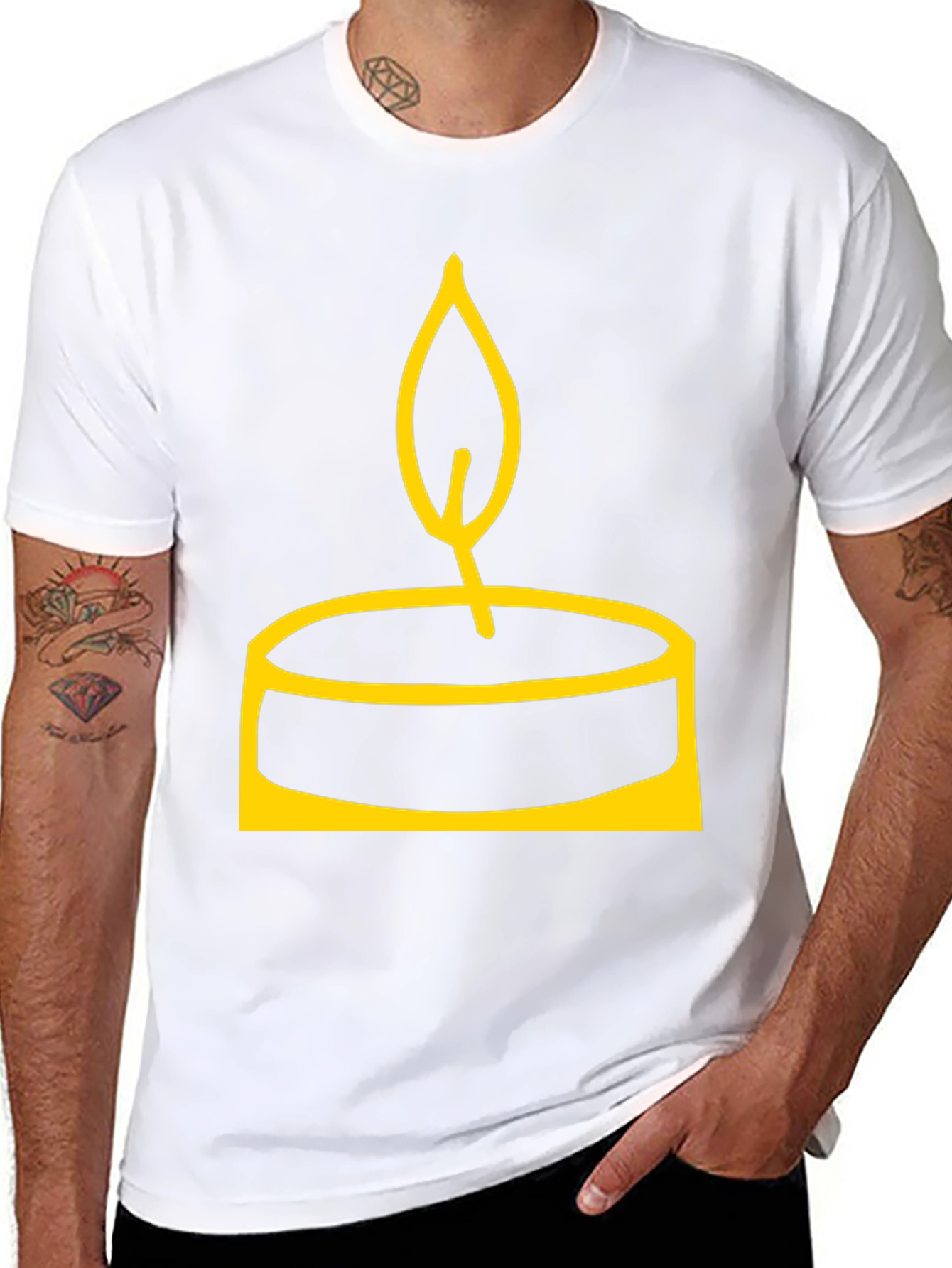 Candle Graphic Black T-Shirt