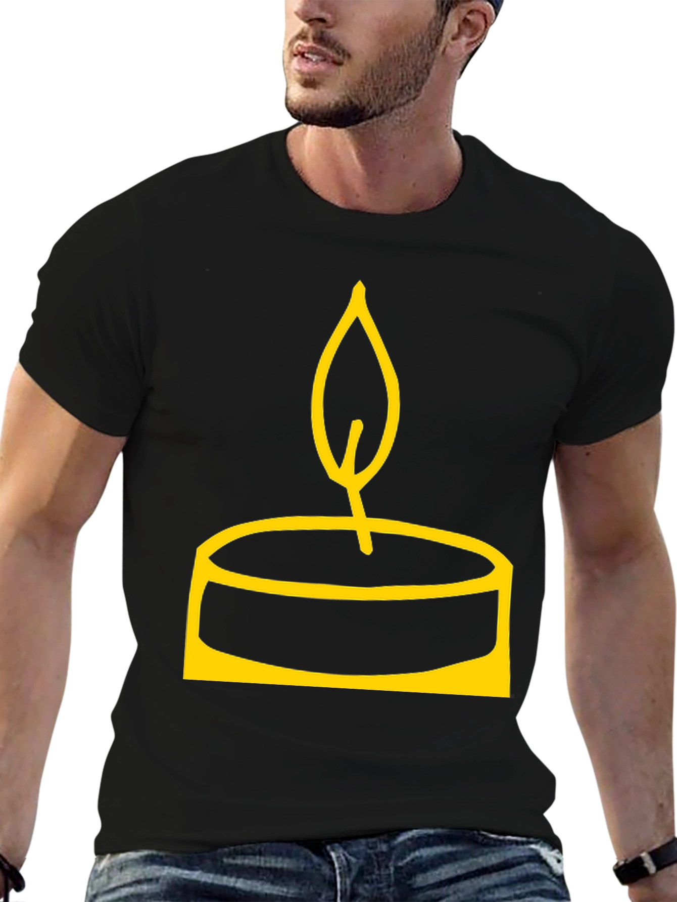 Candle Graphic Black T-Shirt