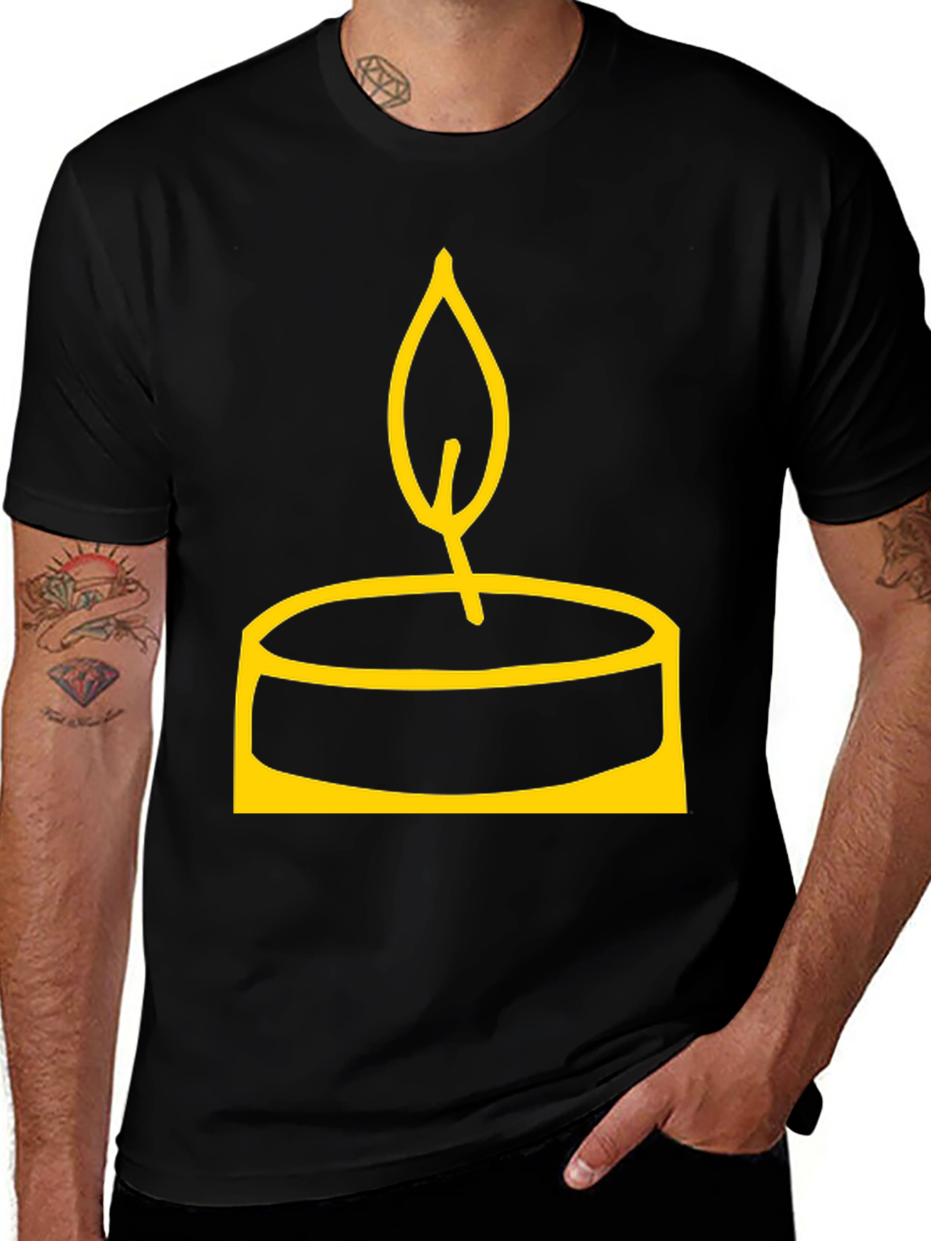 Candle Graphic Black T-Shirt