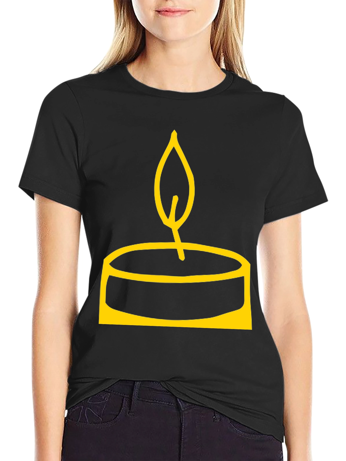 Candle Graphic Black T-Shirt