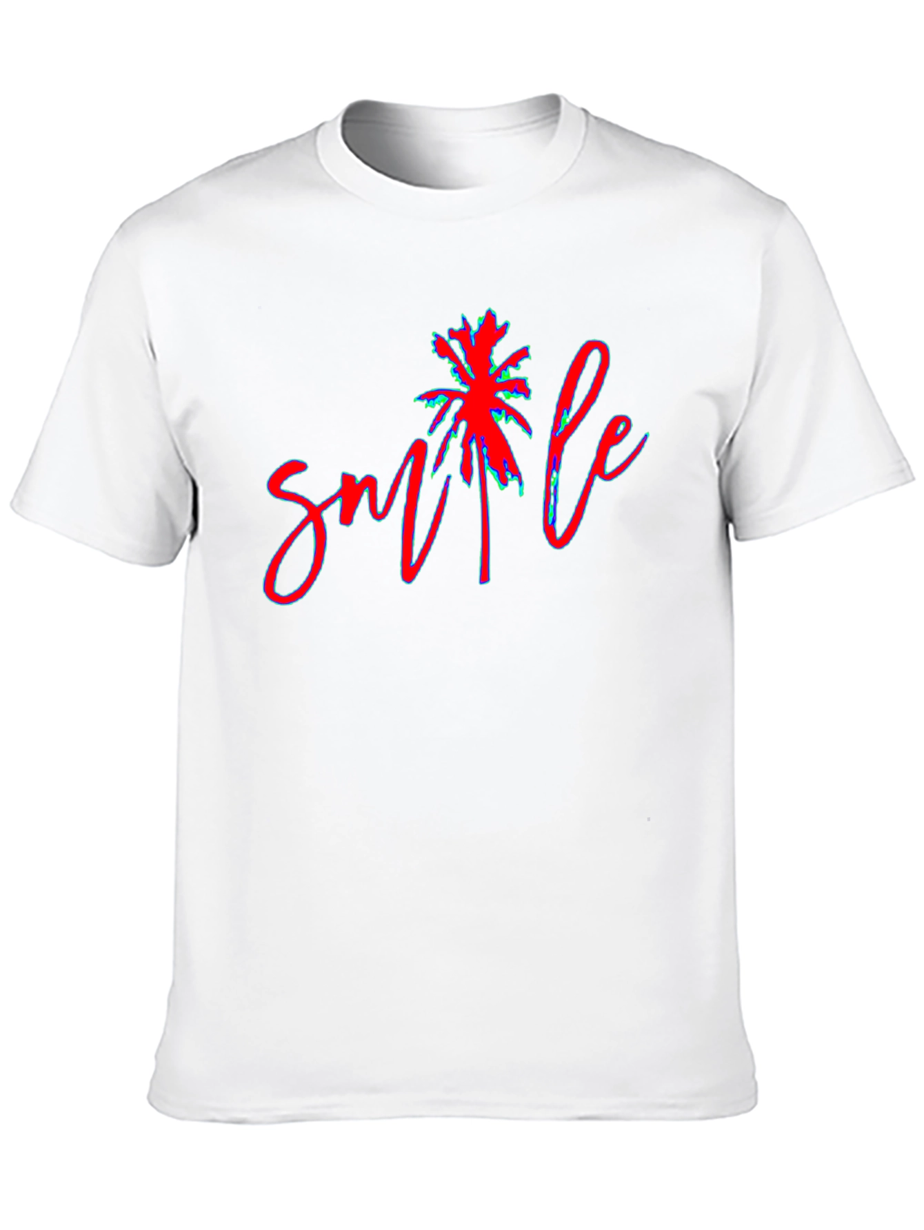 Smile Palm Tree Graphic Tee - Casual Comfort