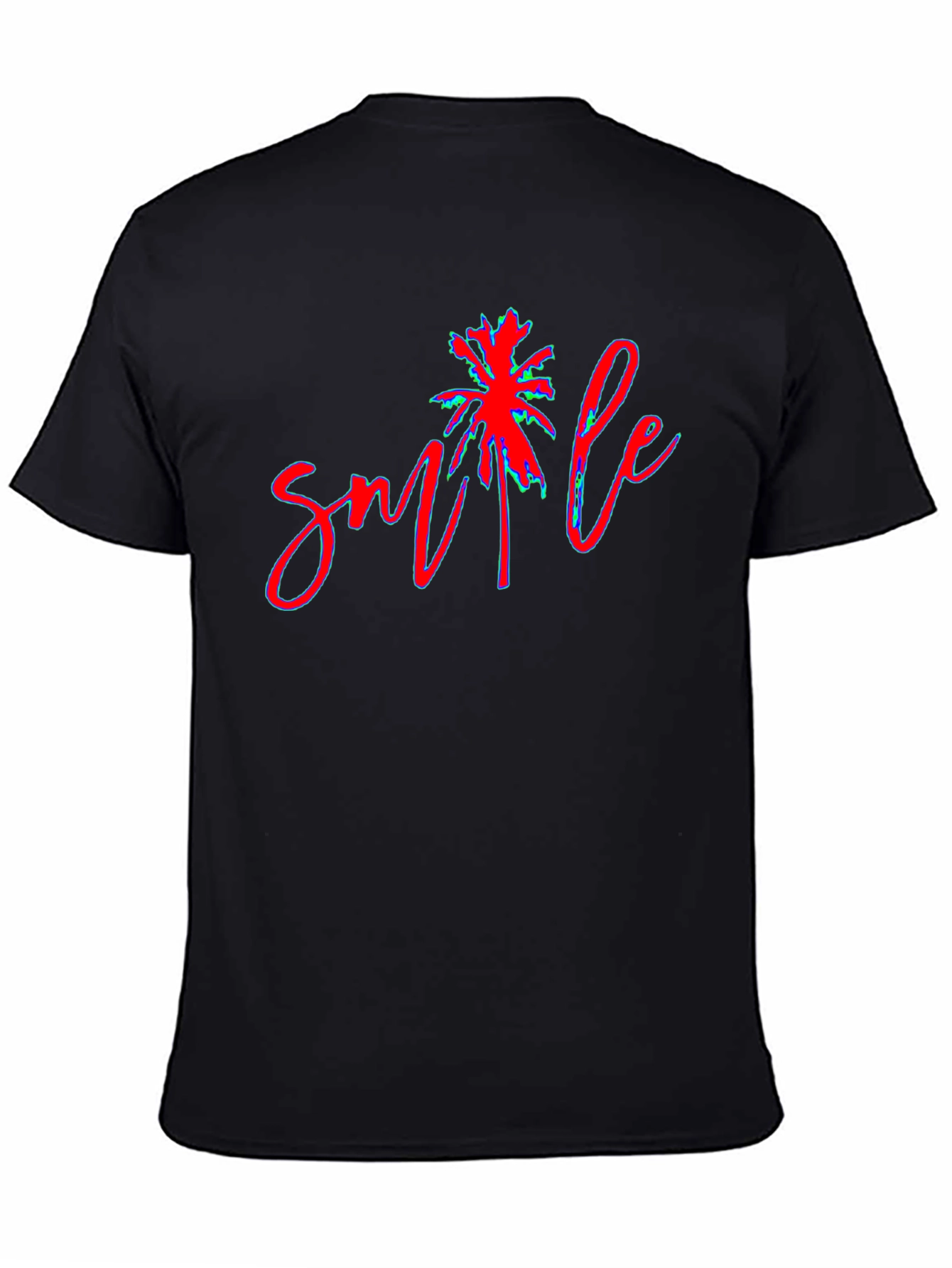 Smile Palm Tree Graphic Tee - Casual Comfort