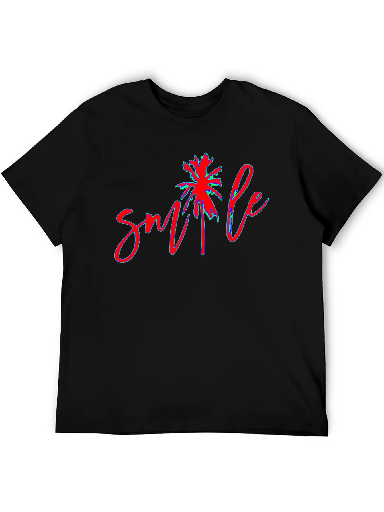 Smile Palm Tree Graphic Tee - Casual Comfort