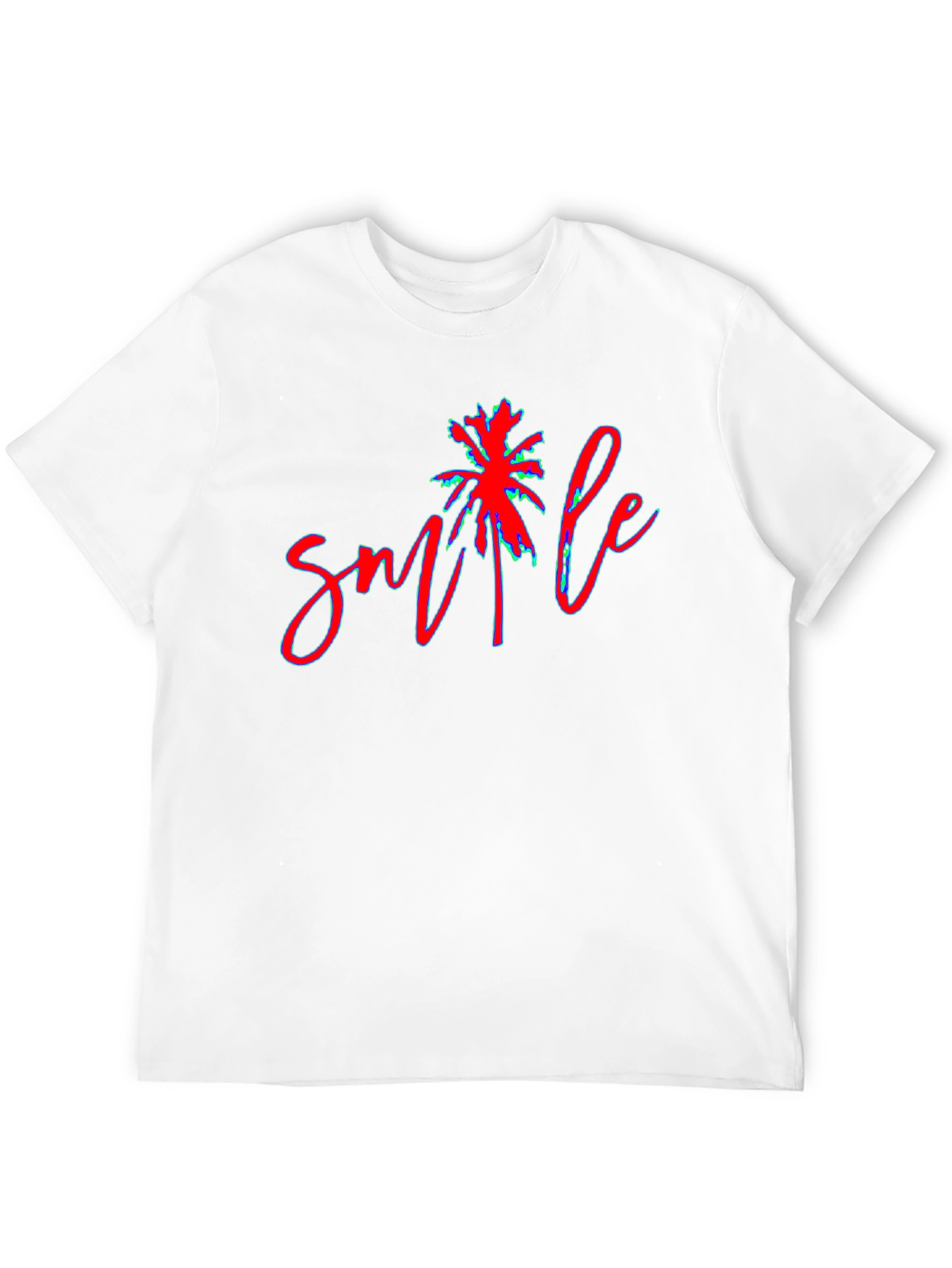 Smile Palm Tree Graphic Tee - Casual Comfort