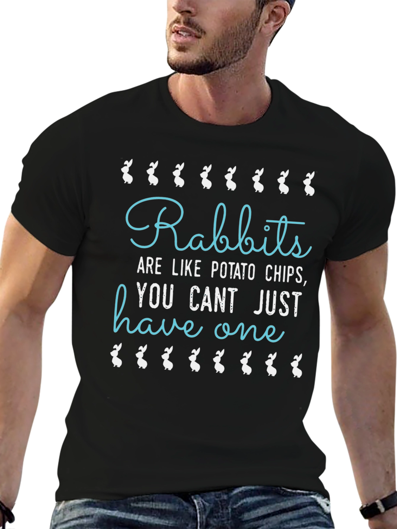 Rabbits Like Potato Chips Funny T-Shirt