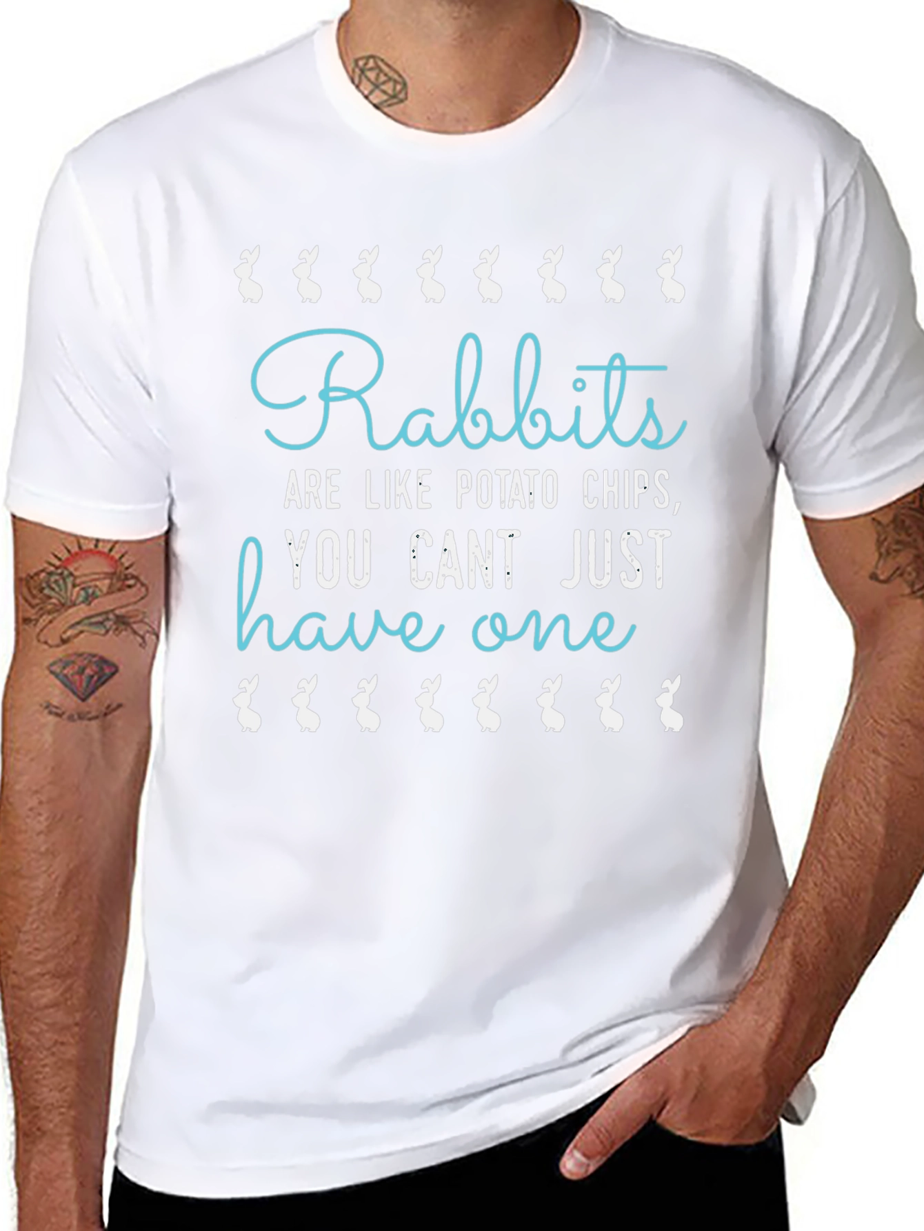 Rabbits Like Potato Chips Funny T-Shirt