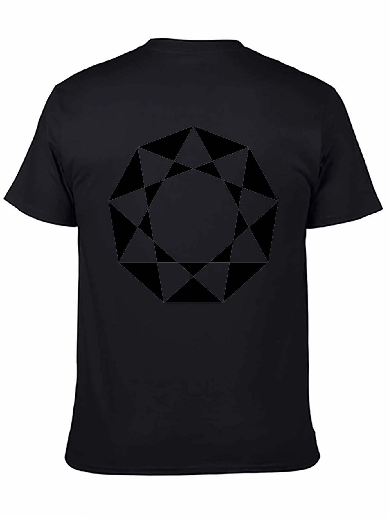Geometric Black Graphic Tee - Modern Style