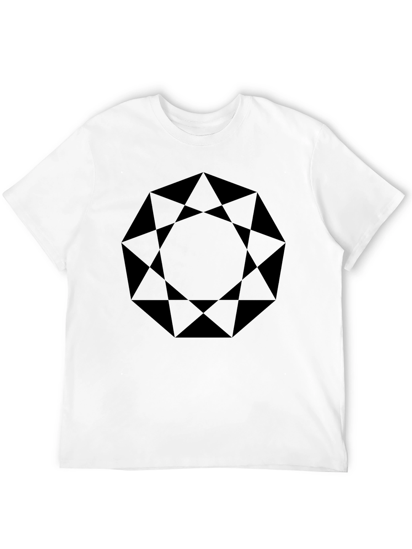 Geometric Black Graphic Tee - Modern Style