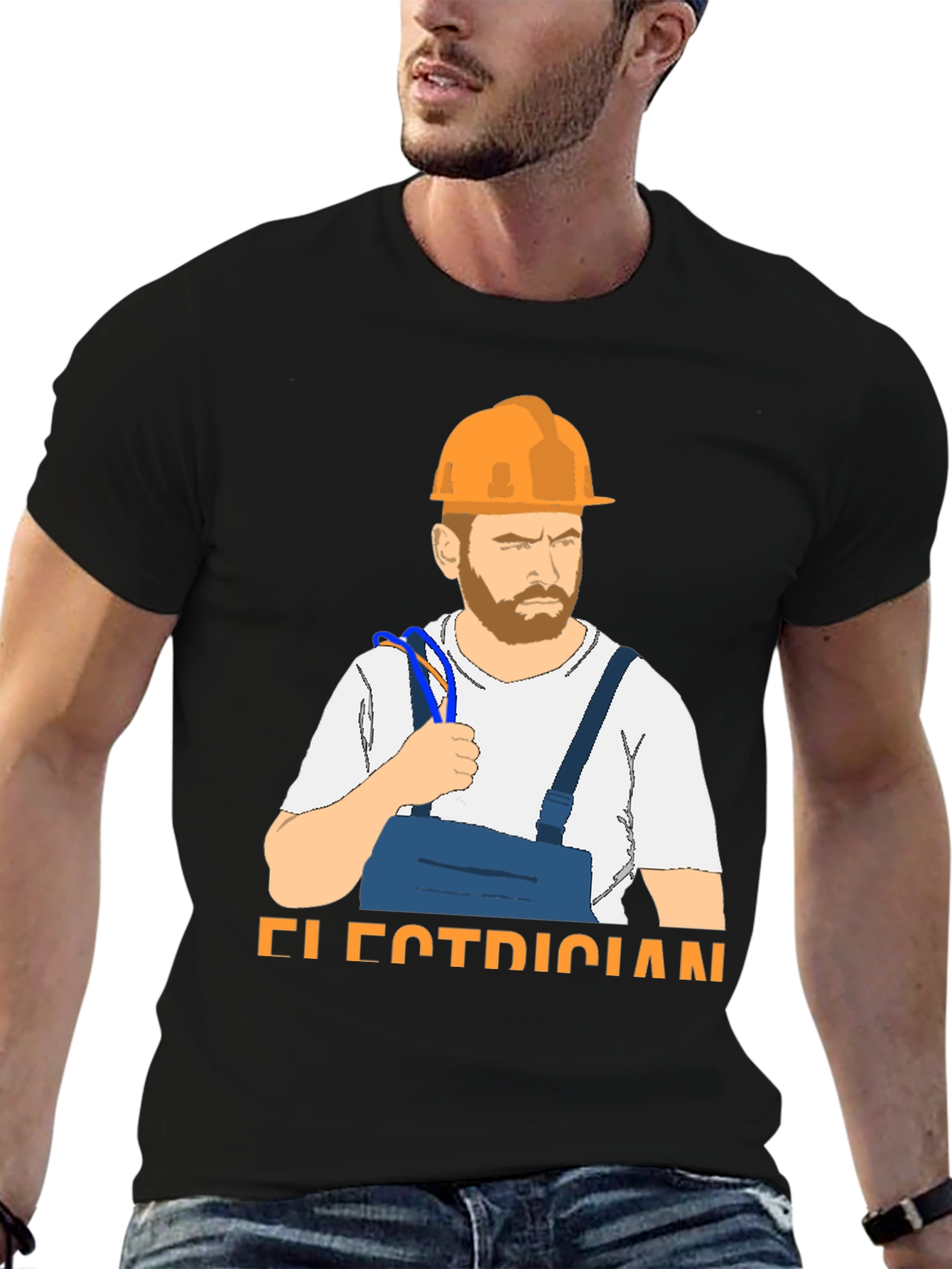 Electrician Cartoon T-Shirt - Novelty Tee