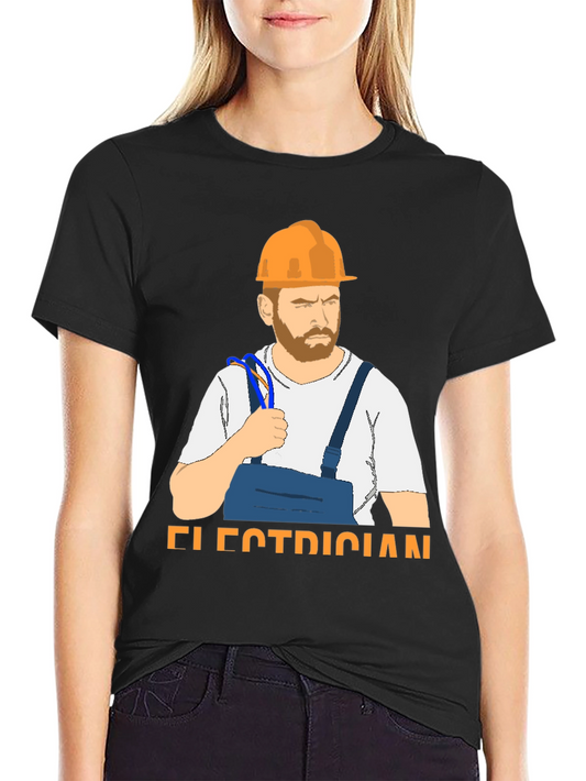 Electrician Cartoon T-Shirt - Novelty Tee