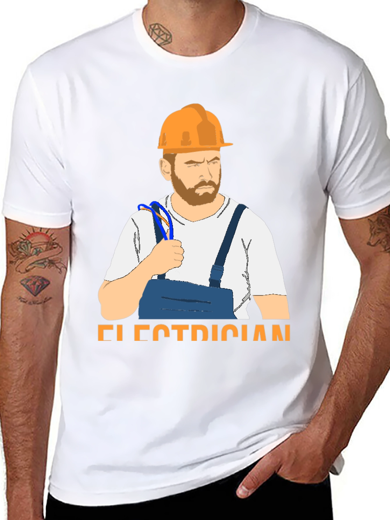 Electrician Cartoon T-Shirt - Novelty Tee