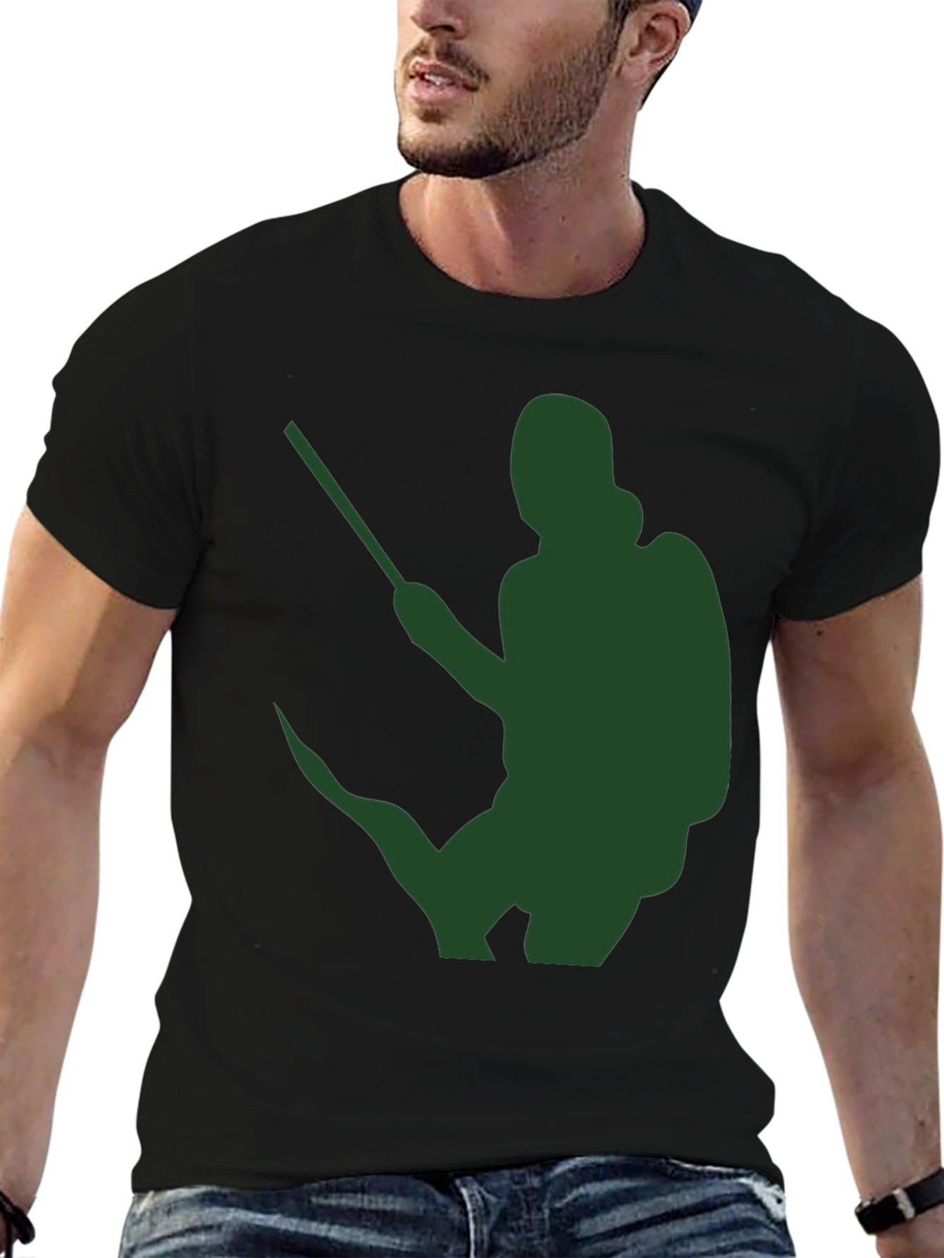 Silhouette Sprayer Graphic Tee - Black Cotton Blend
