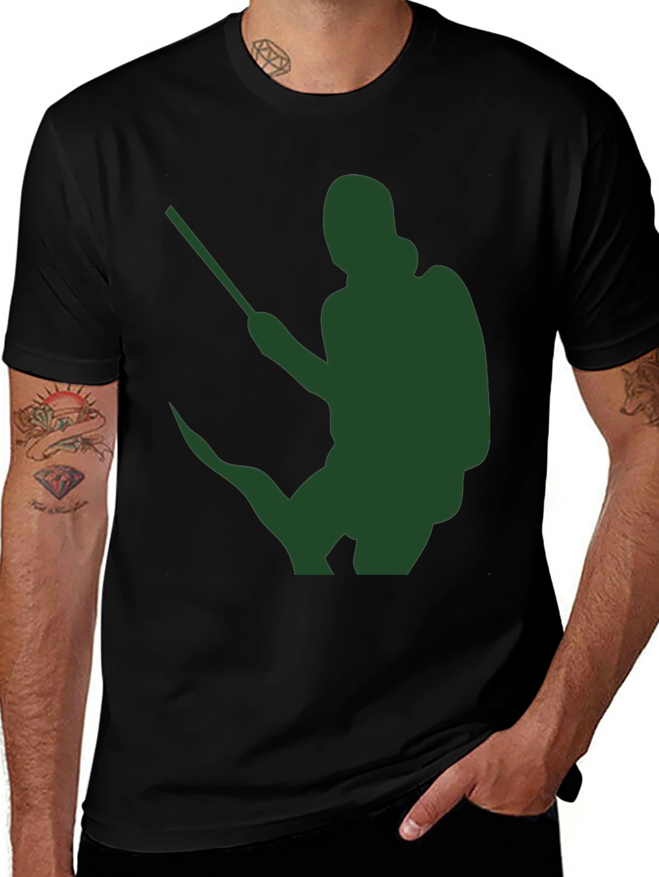 Silhouette Sprayer Graphic Tee - Black Cotton Blend