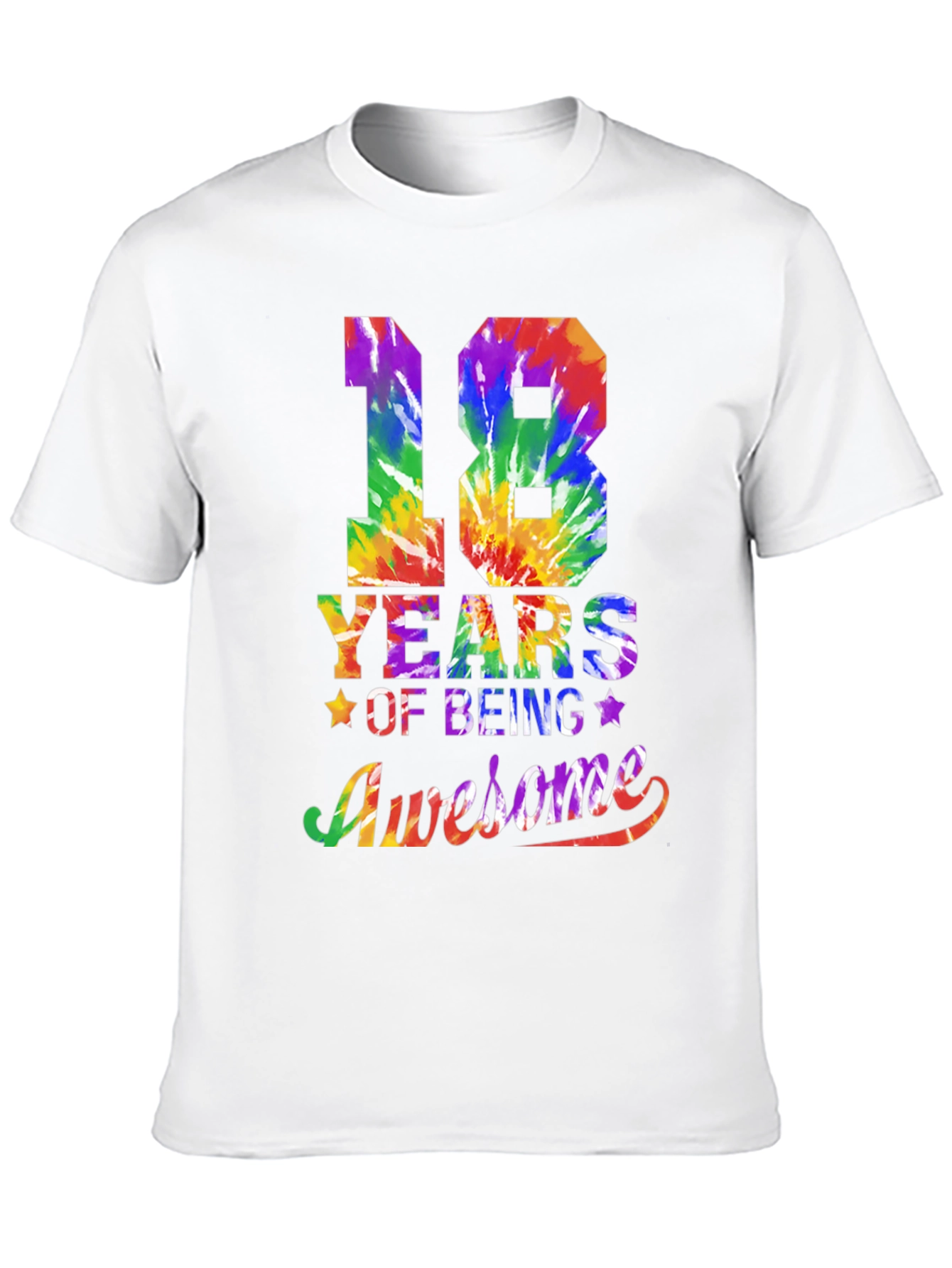 18 Years Awesome Tie Dye Graphic T-Shirt