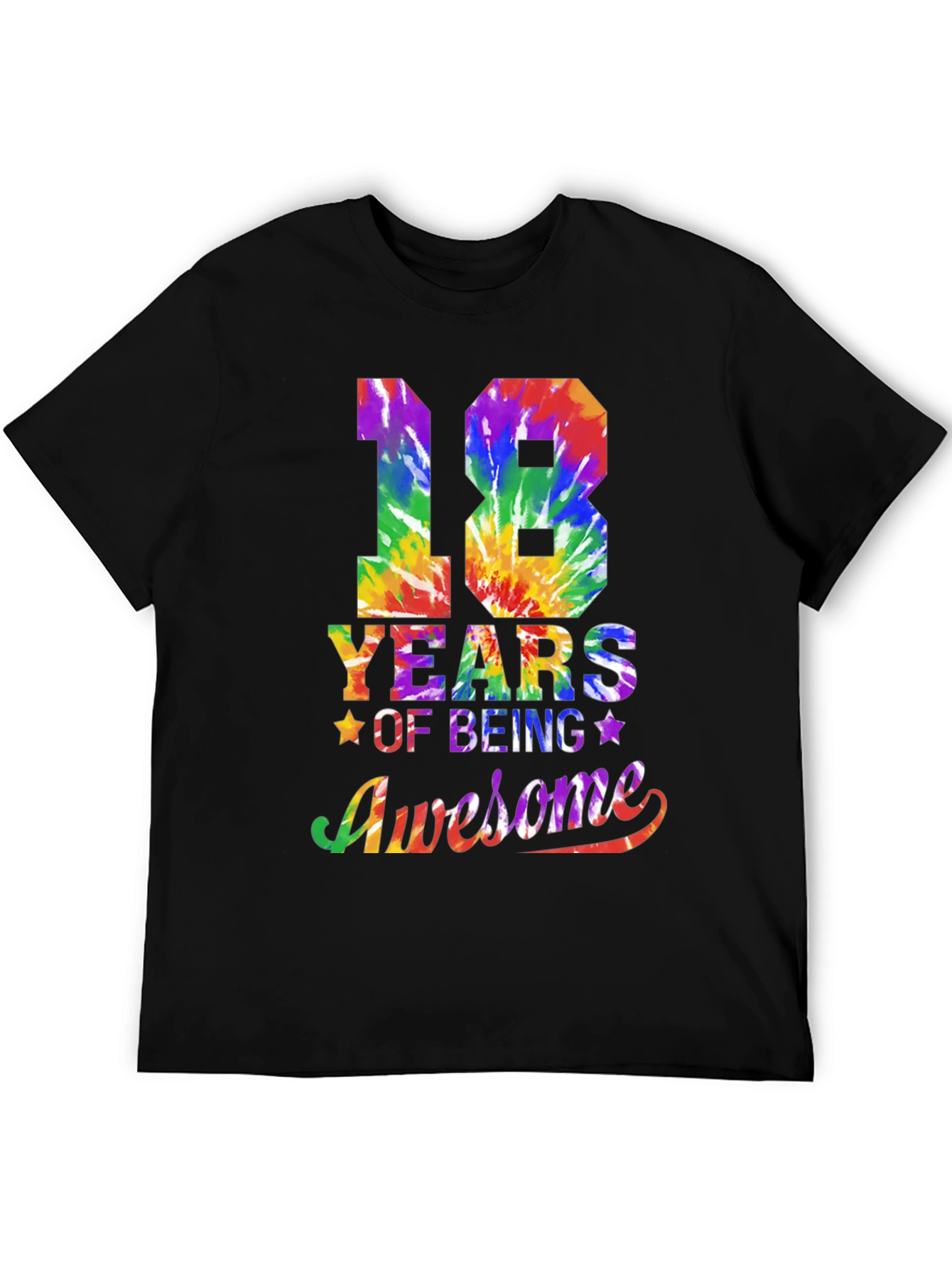 18 Years Awesome Tie Dye Graphic T-Shirt