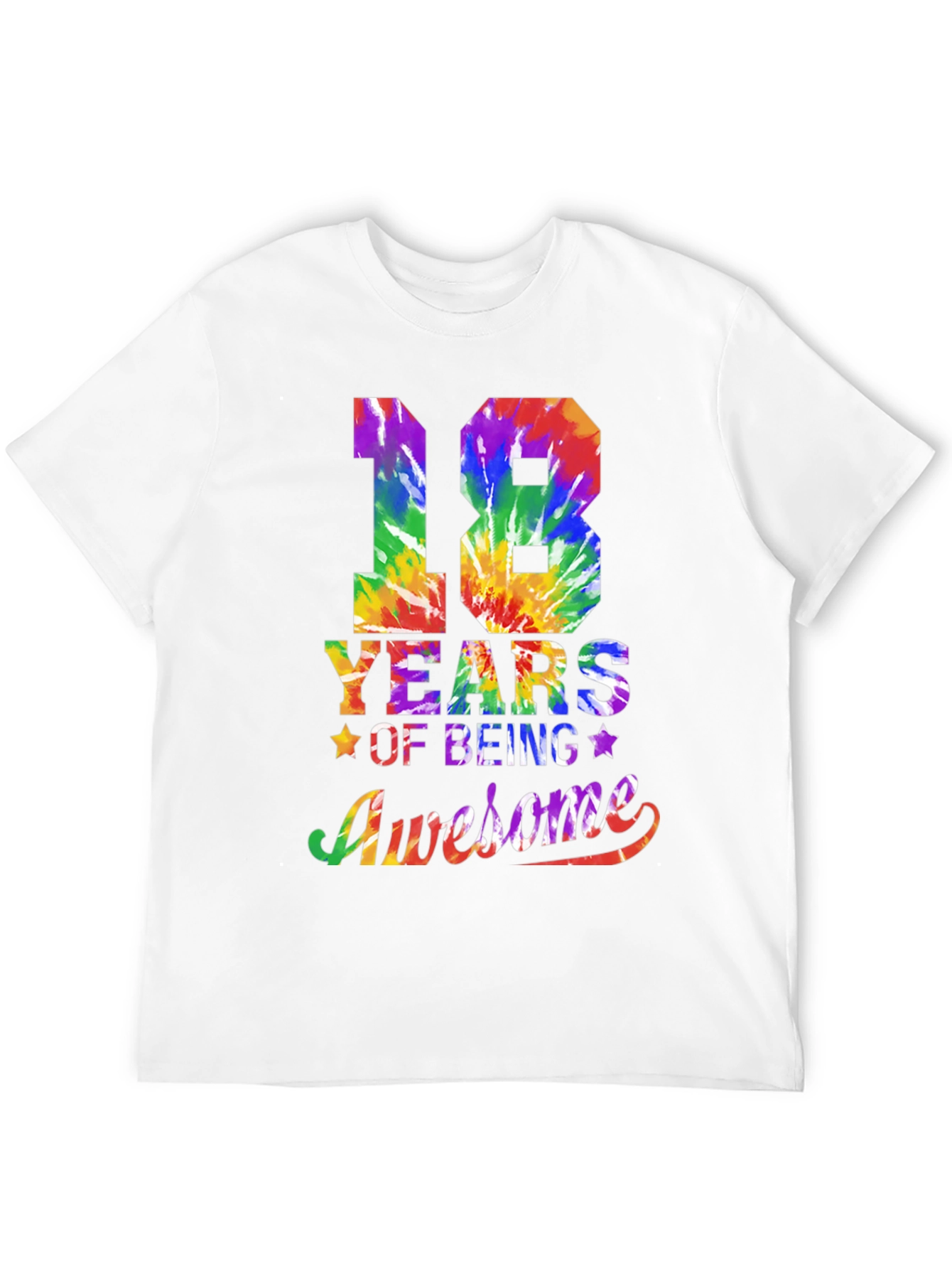 18 Years Awesome Tie Dye Graphic T-Shirt