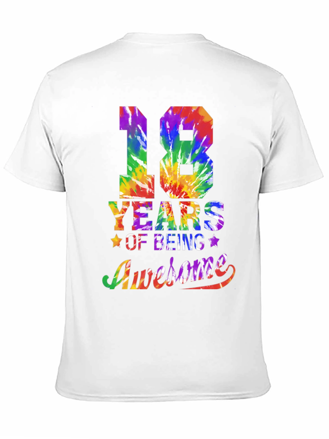 18 Years Awesome Tie Dye Graphic T-Shirt