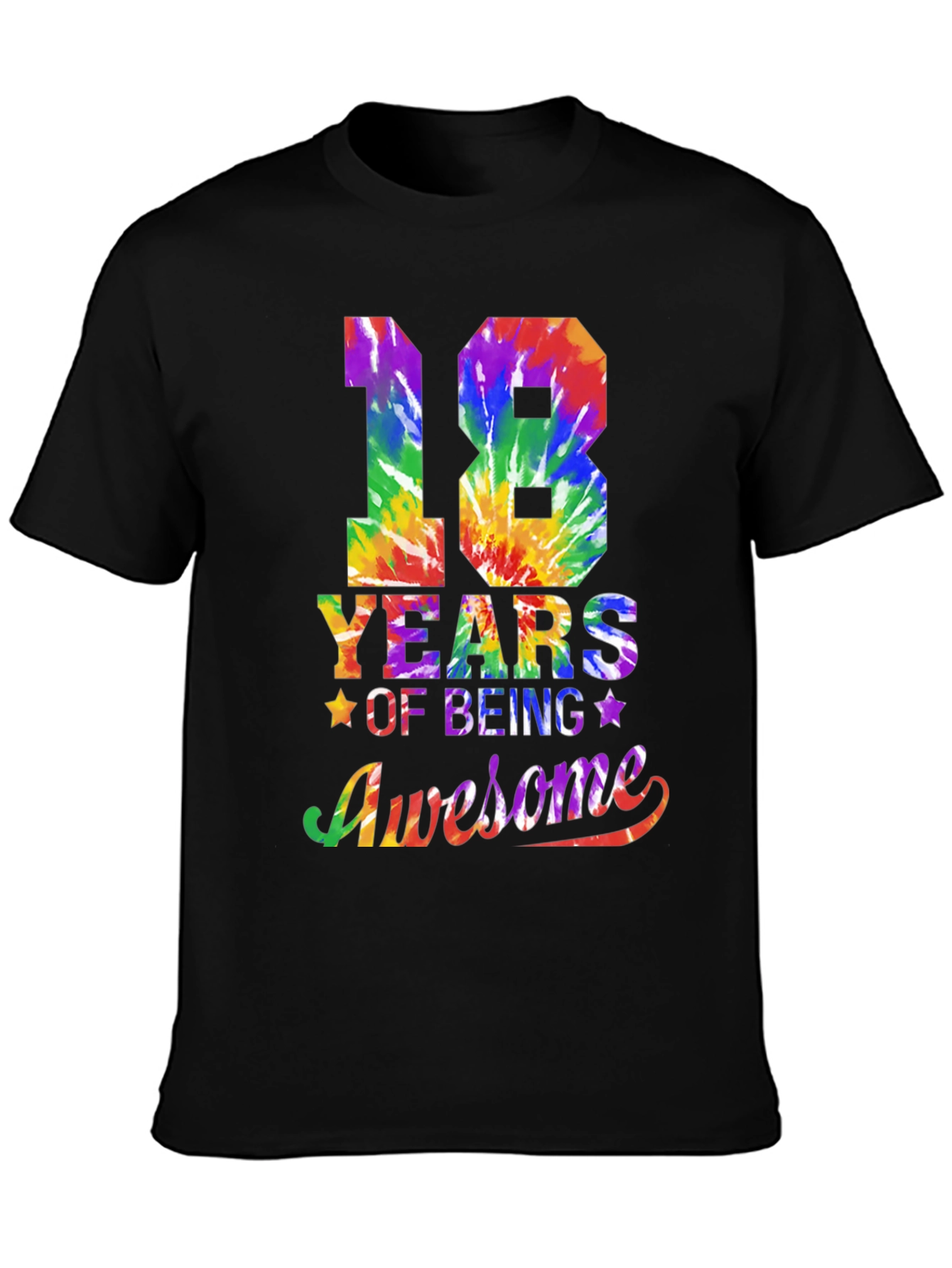 18 Years Awesome Tie Dye Graphic T-Shirt