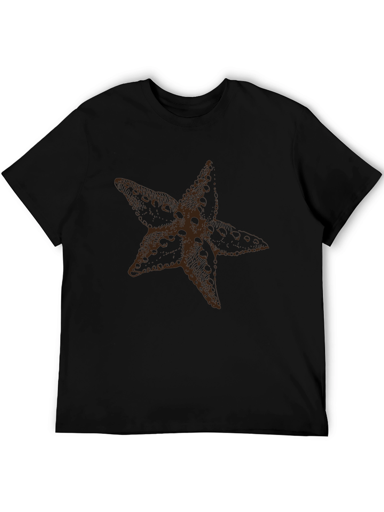 Starfish Graphic Print Black T-Shirt
