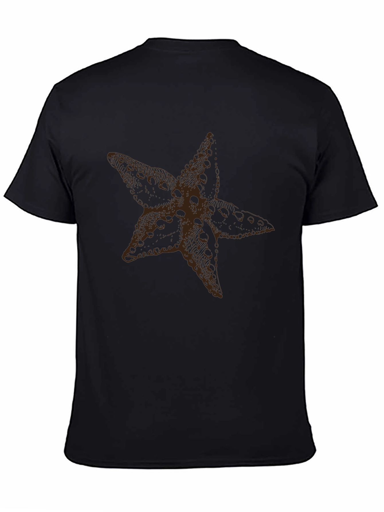 Starfish Graphic Print Black T-Shirt