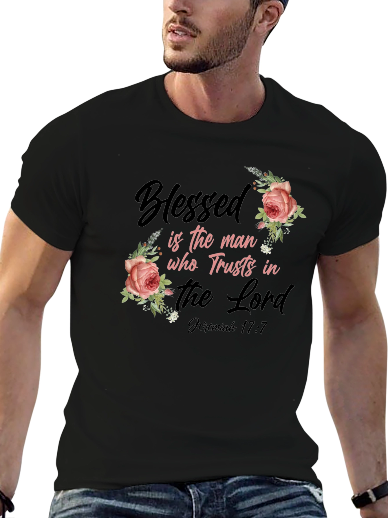 Blessed Man Floral Graphic T-Shirt