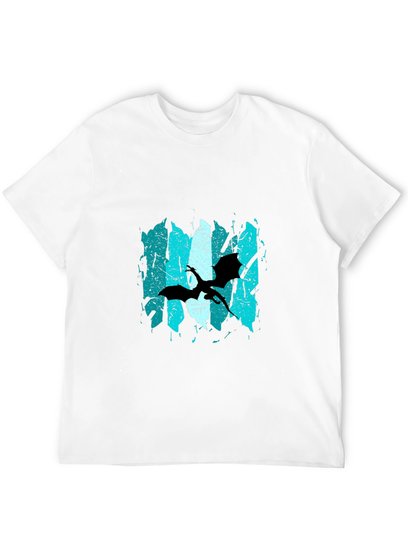 Abstract Bat Graphic Print Black T-Shirt