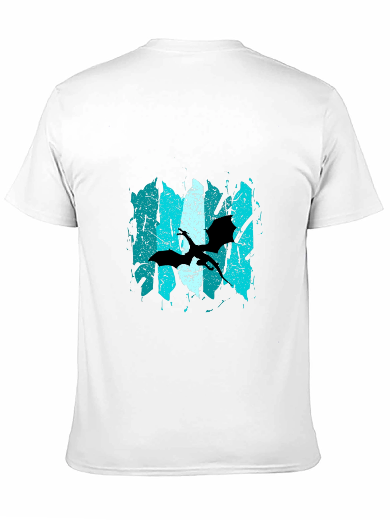 Abstract Bat Graphic Print Black T-Shirt