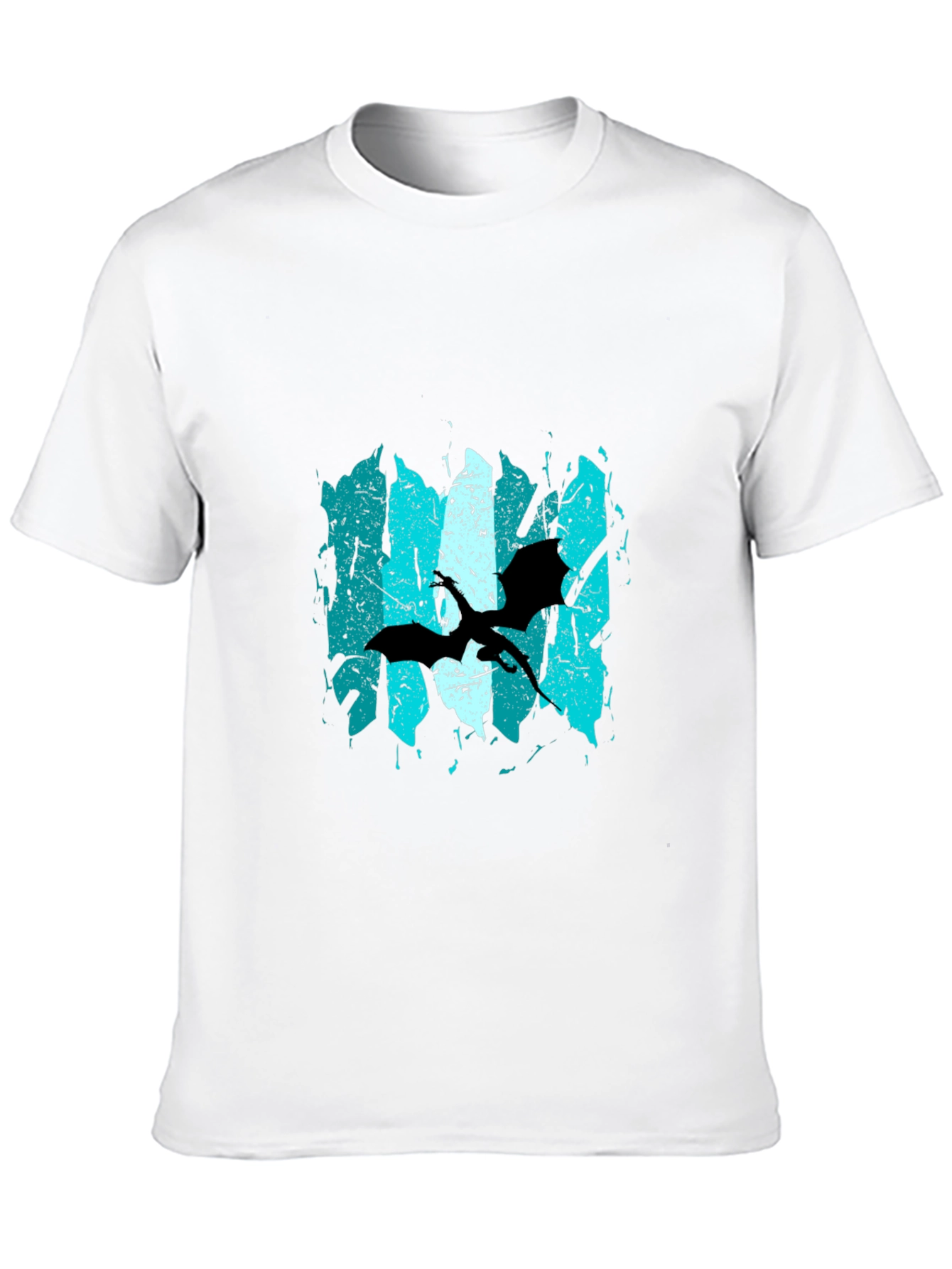 Abstract Bat Graphic Print Black T-Shirt