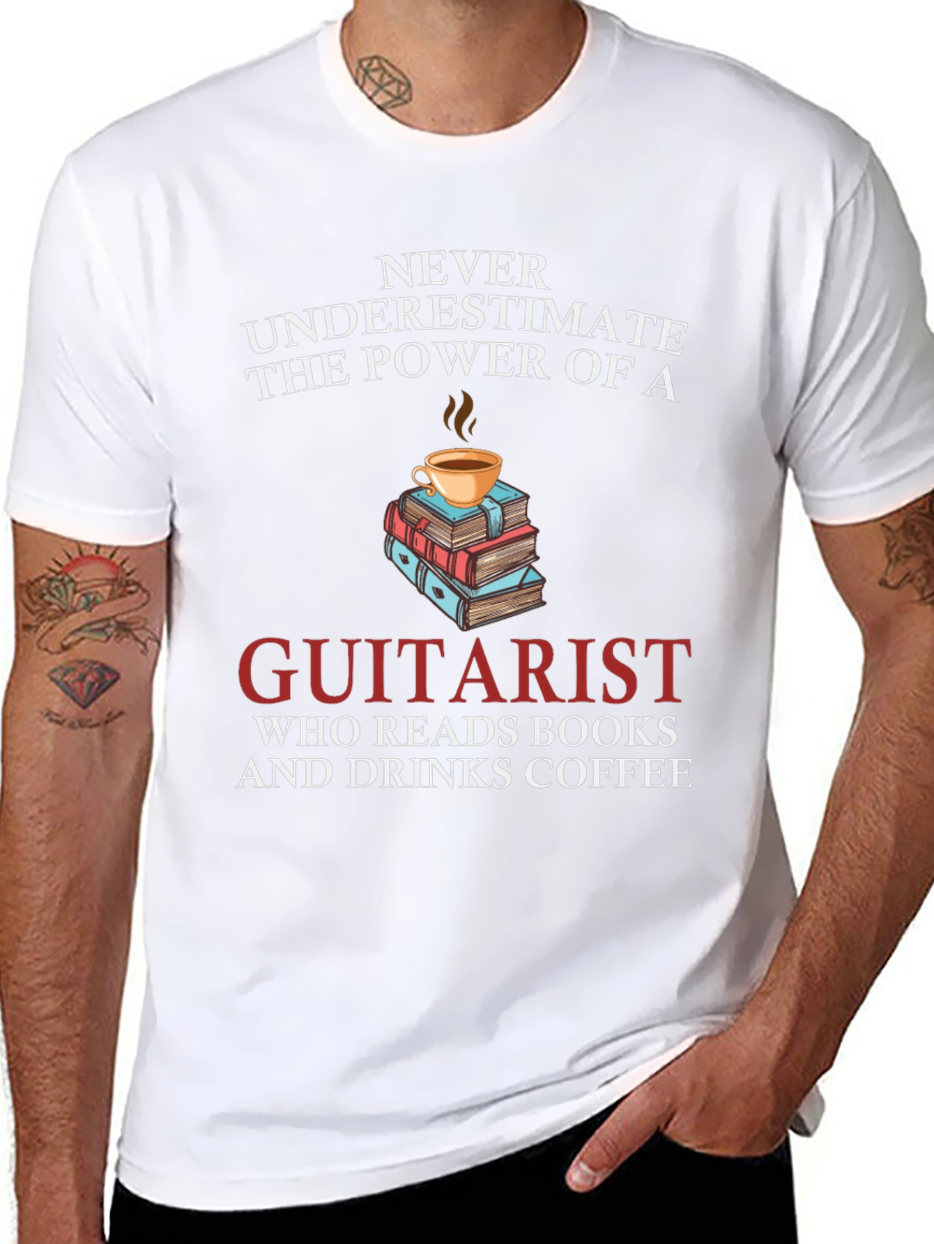 Guitarist Coffee & Books T-Shirt