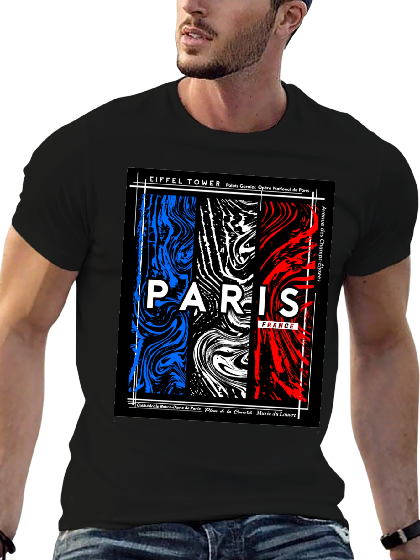 Paris France T-Shirt - Eiffel Tower Champs-Élysées