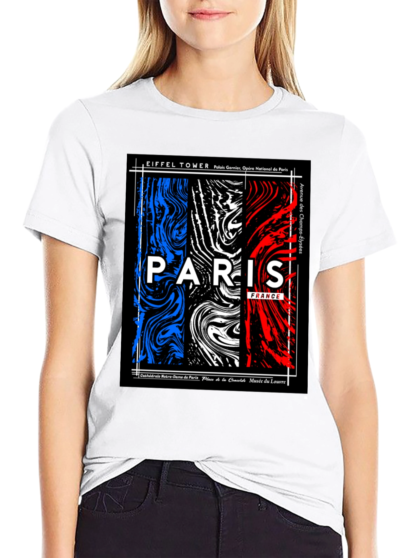 Paris France T-Shirt - Eiffel Tower Champs-Élysées