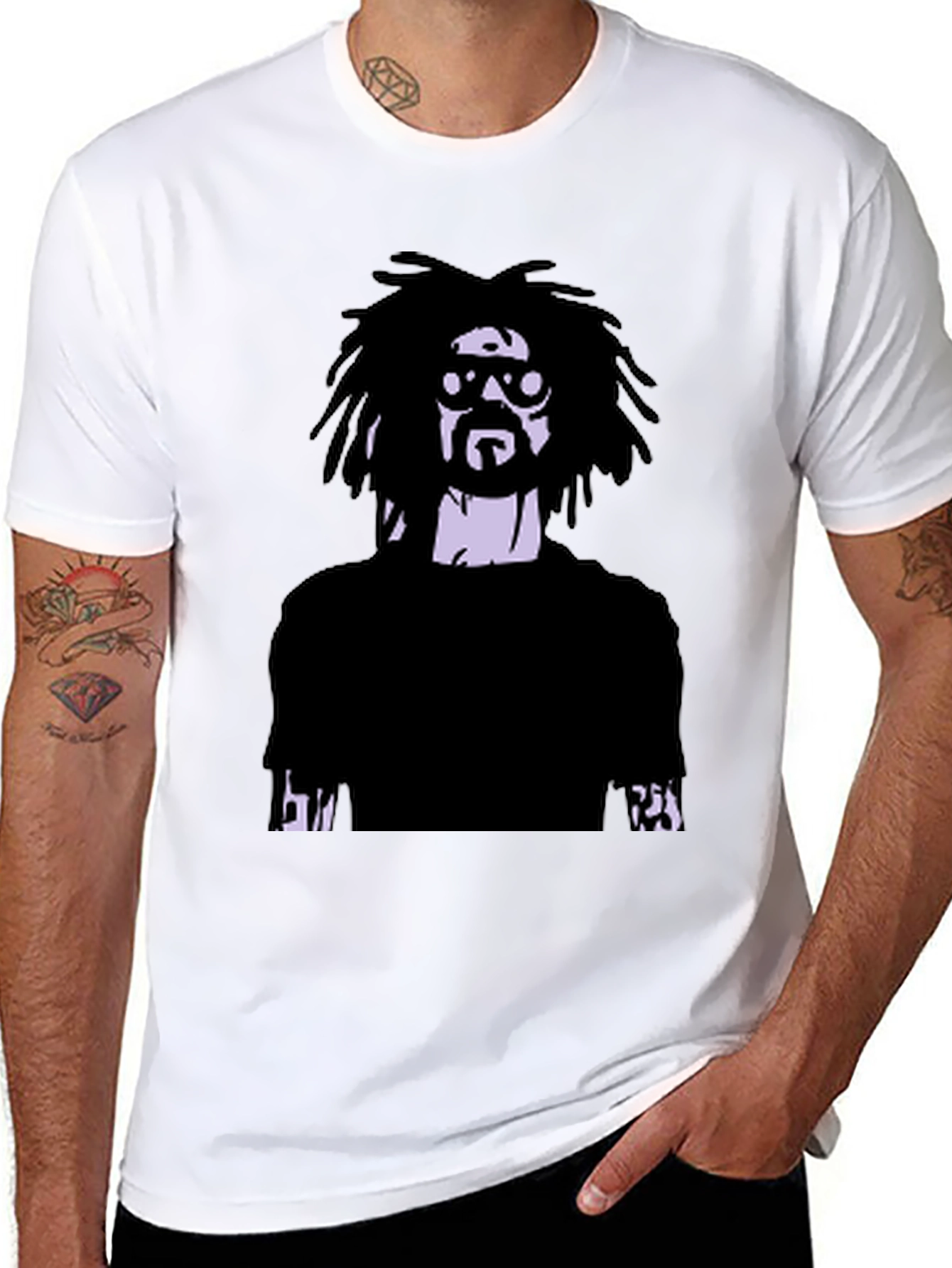 Cool Graphic Tee - Mans Printed Black T-Shirt