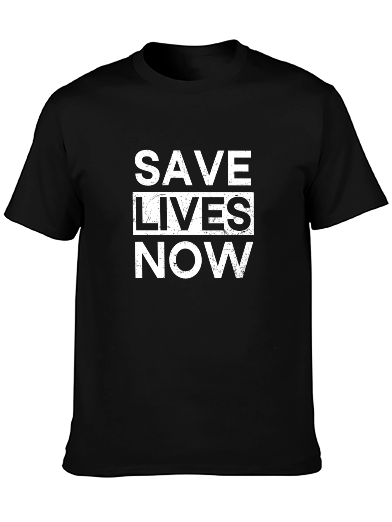 Save Lives Now Black Graphic T-Shirt