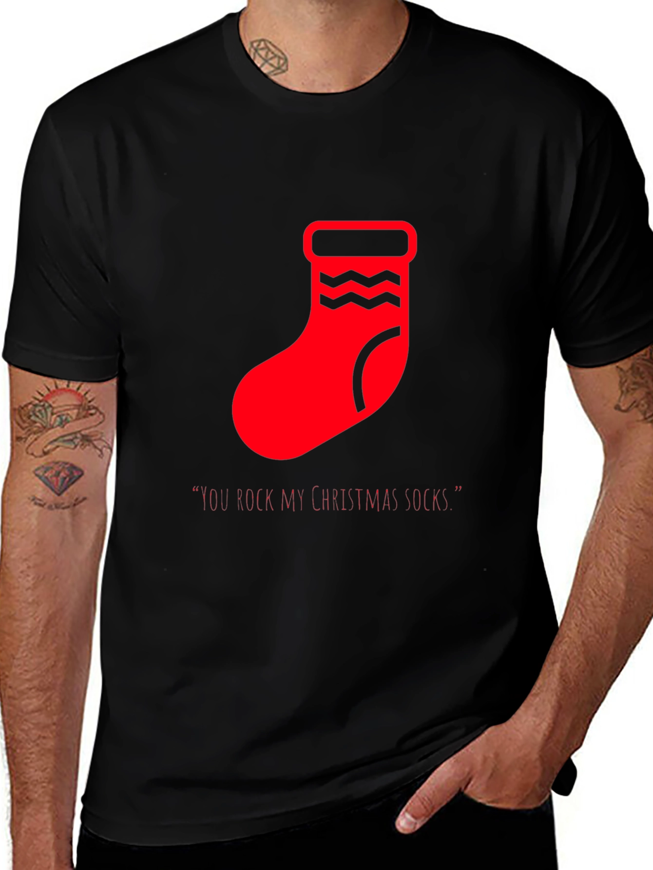 Festive Christmas Socks Graphic Tee