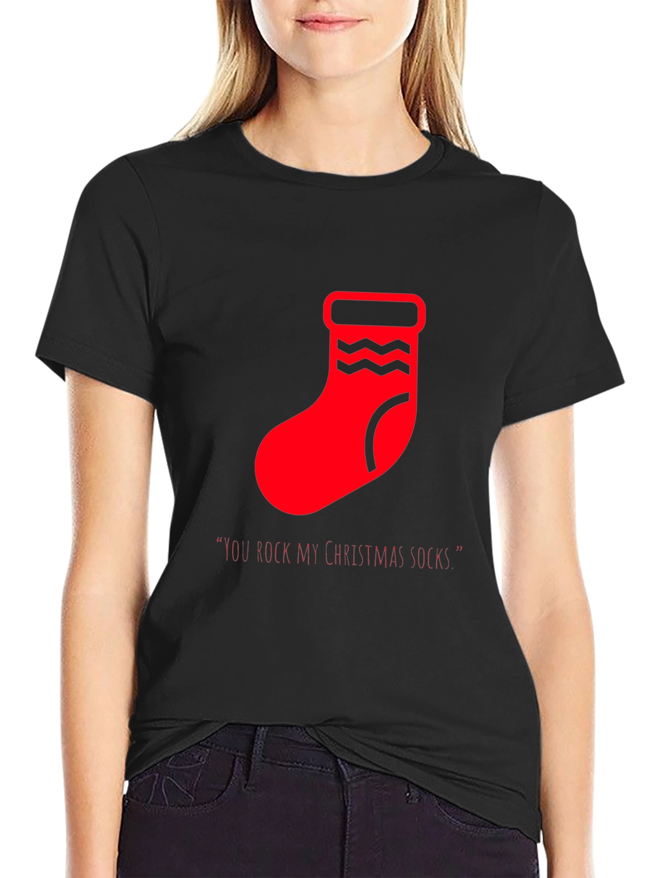 Festive Christmas Socks Graphic Tee