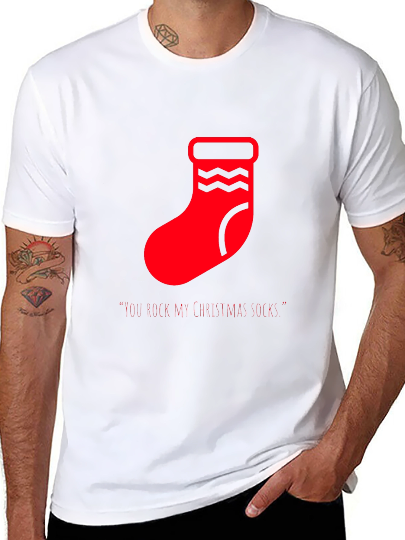 Festive Christmas Socks Graphic Tee