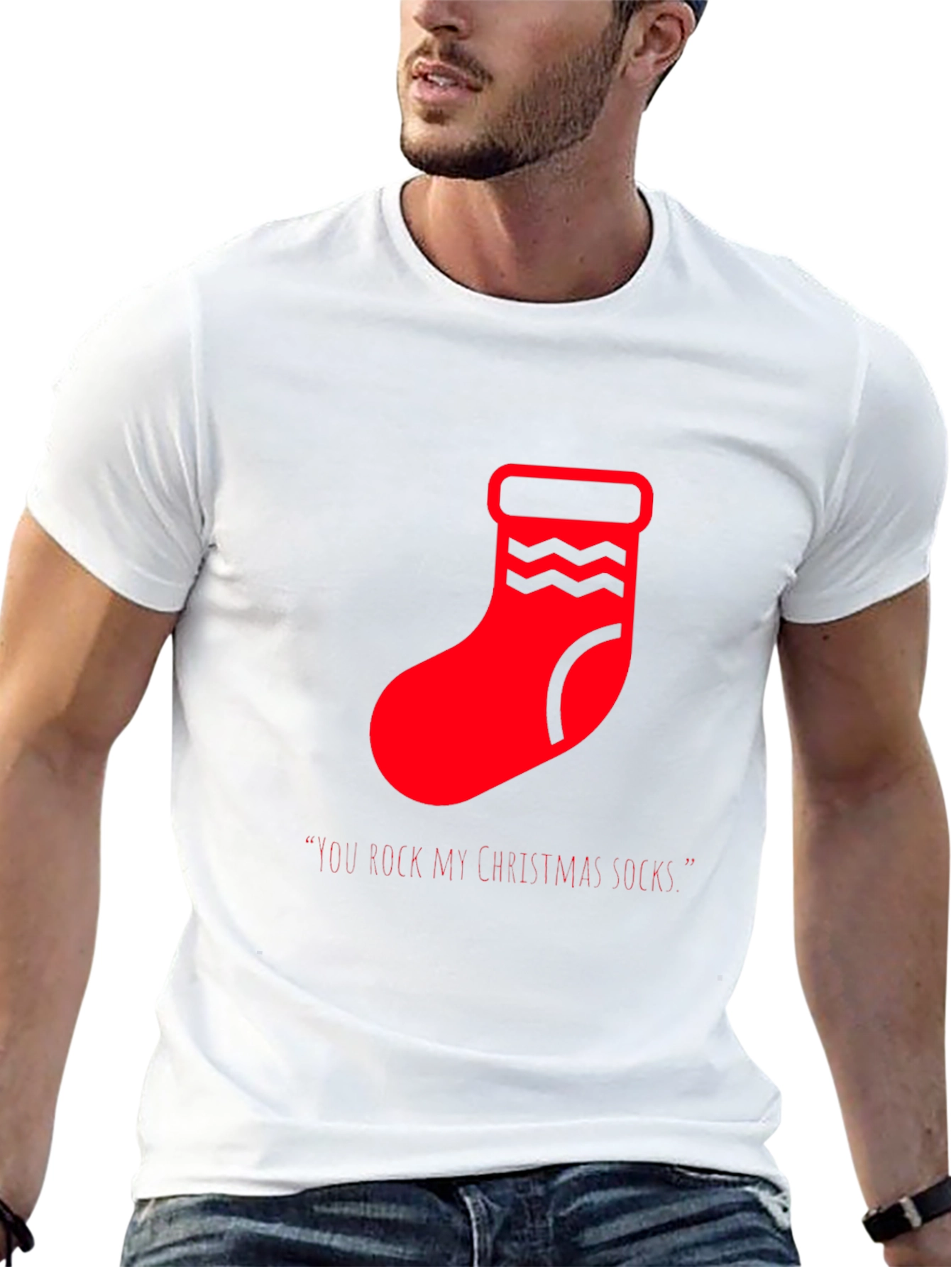 Festive Christmas Socks Graphic Tee