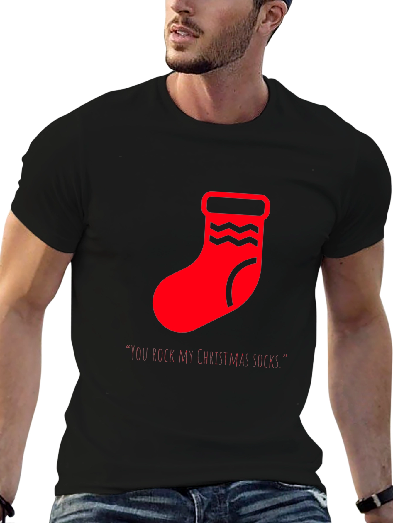 Festive Christmas Socks Graphic Tee