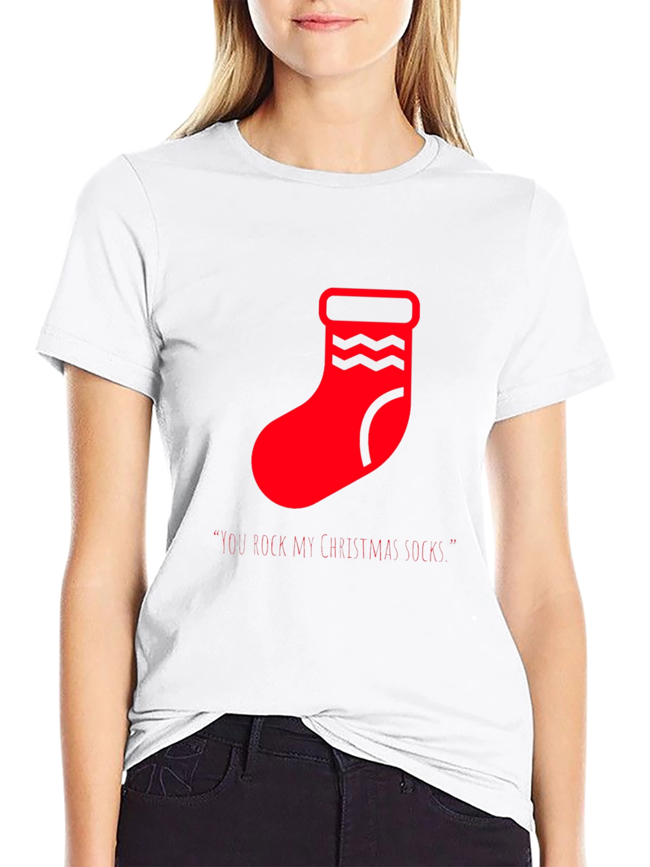 Festive Christmas Socks Graphic Tee