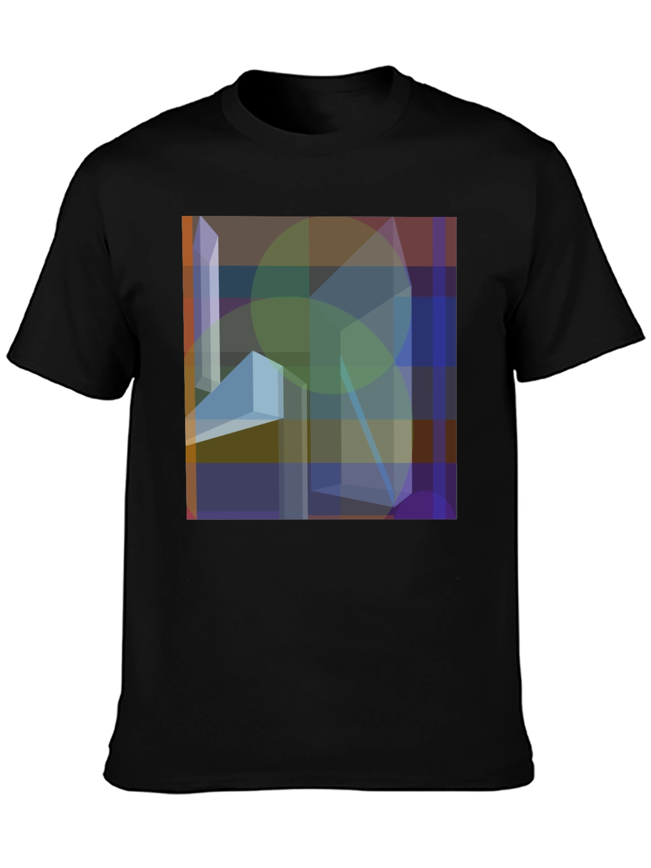 Abstract Geometric Art Graphic Black T-Shirt