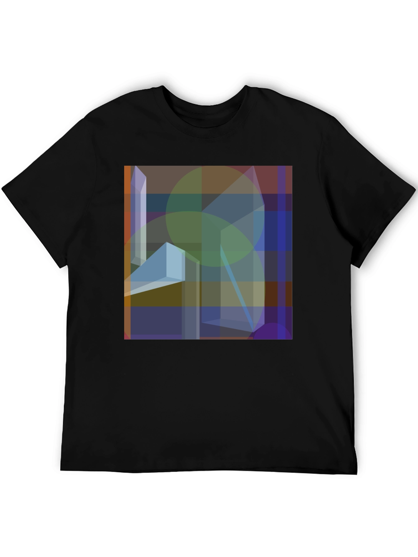 Abstract Geometric Art Graphic Black T-Shirt