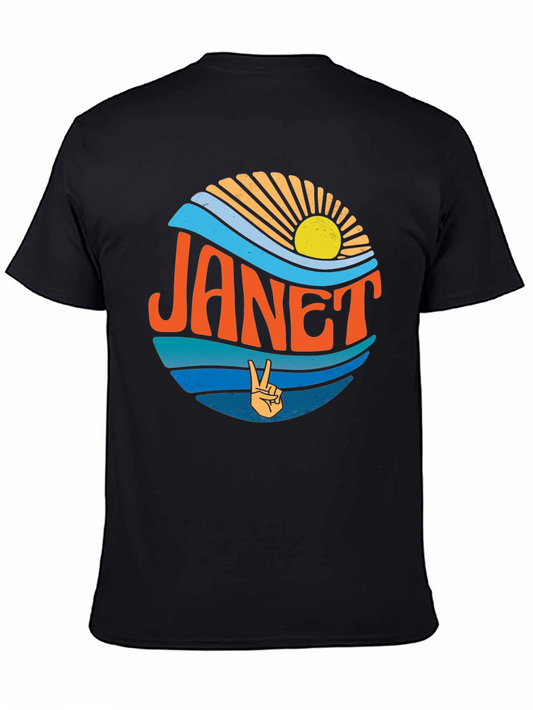 Janet Retro Sunset Graphic Tee - Vintage Style T-Shirt